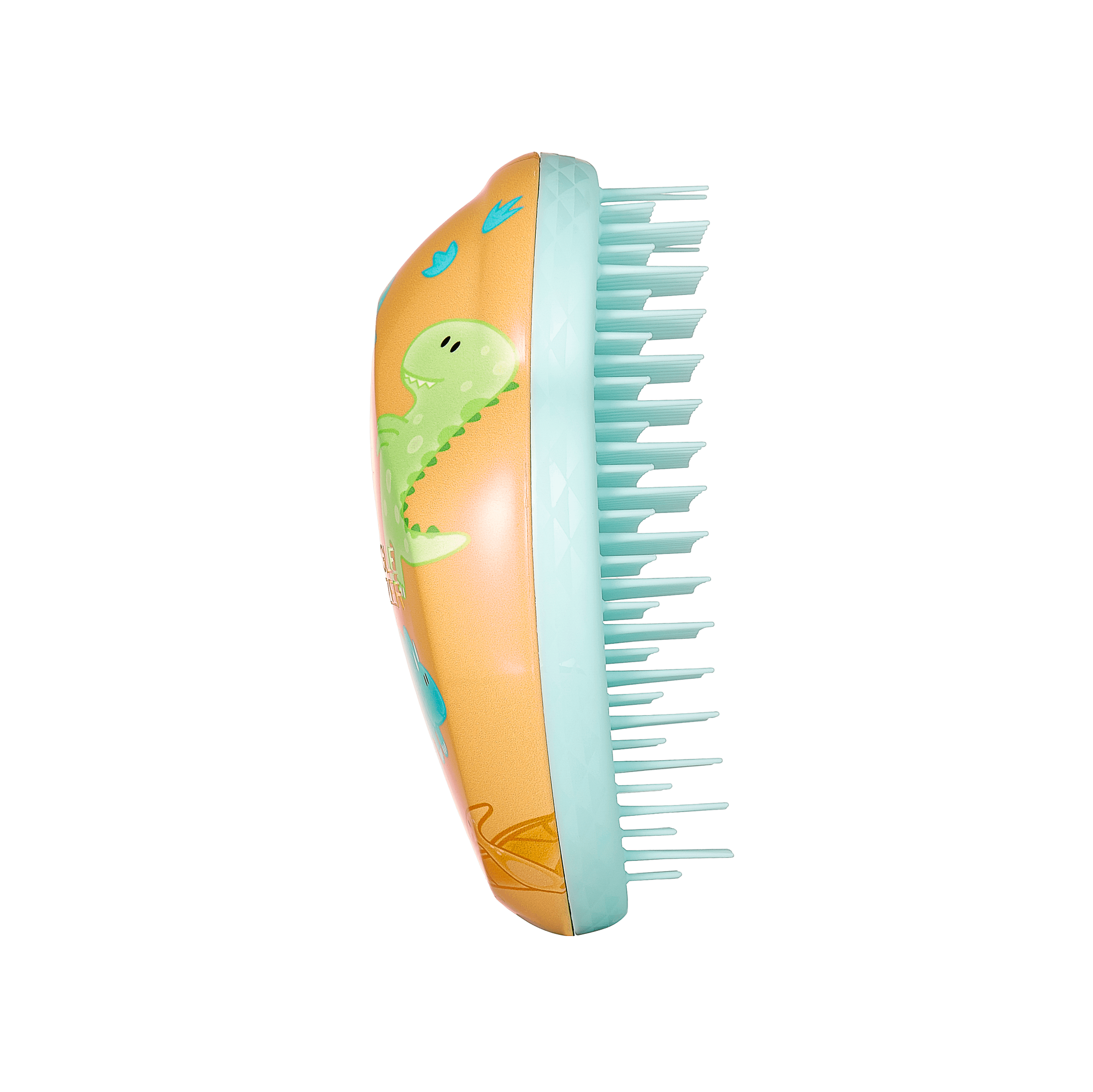 Tangle Teezer Original Mini Kids Dino Mighty hairbrush with a fun dinosaur design. Features two-tiered teeth technology for gentle detangling on all hair types.