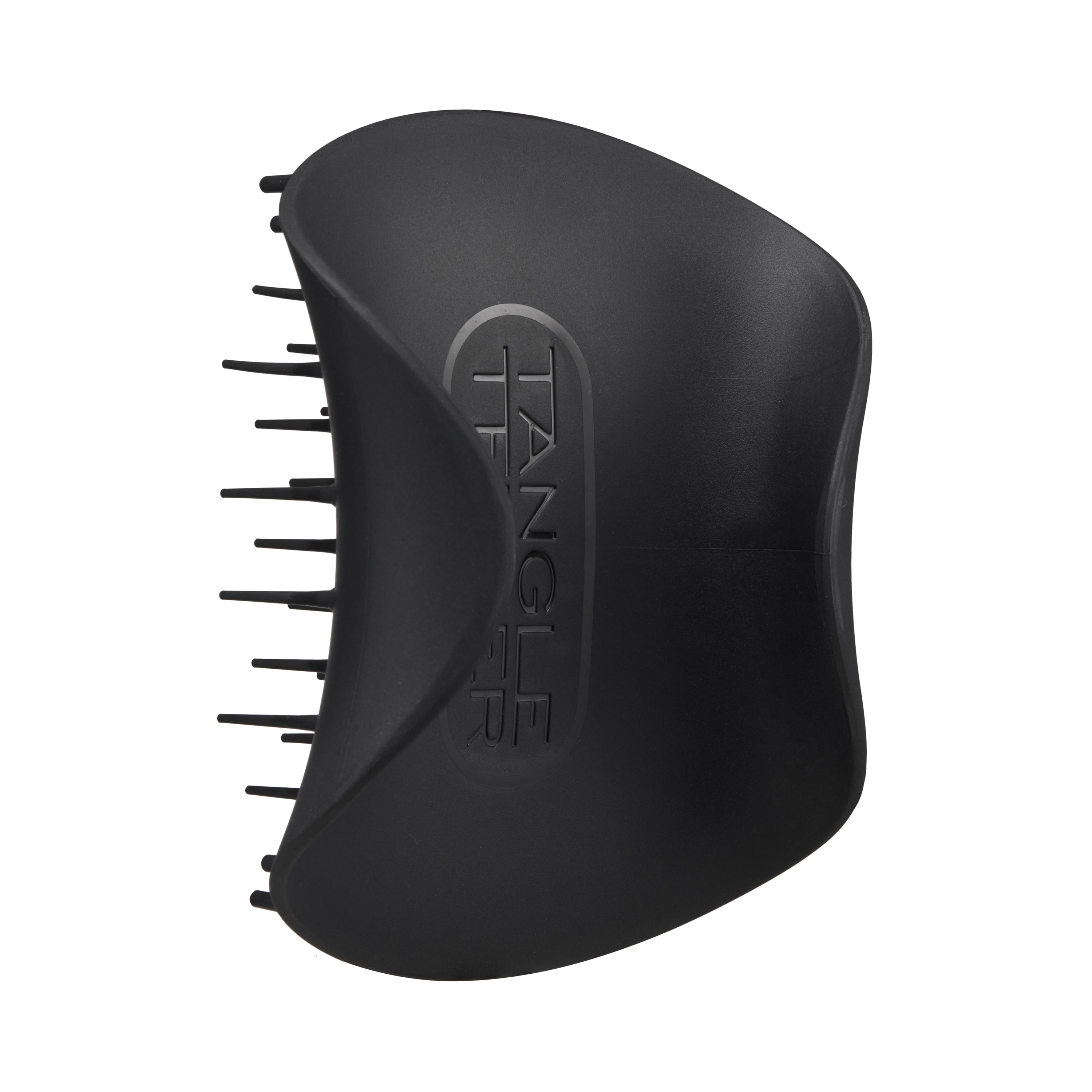 Tangle Teezer The Scalp Exfoliator and Massager in Onyx Black, designed to gently exfoliate the scalp, remove buildup, and stimulate circulation for healthier hair.