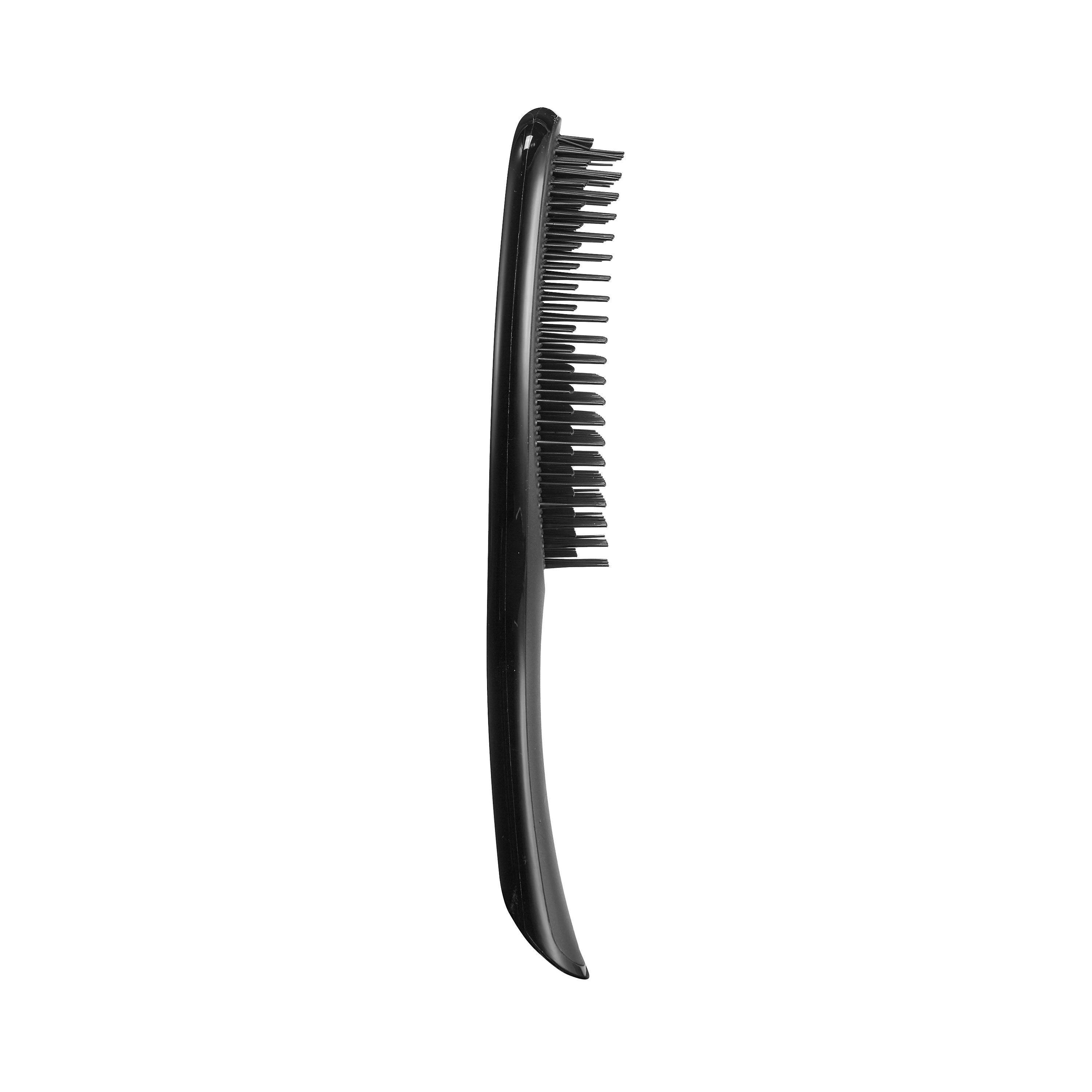 Tangle Teezer Large Ultimate Detangler Black-Black, a sleek black hairbrush with flexible two-tiered teeth, designed for detangling wet hair effortlessly.