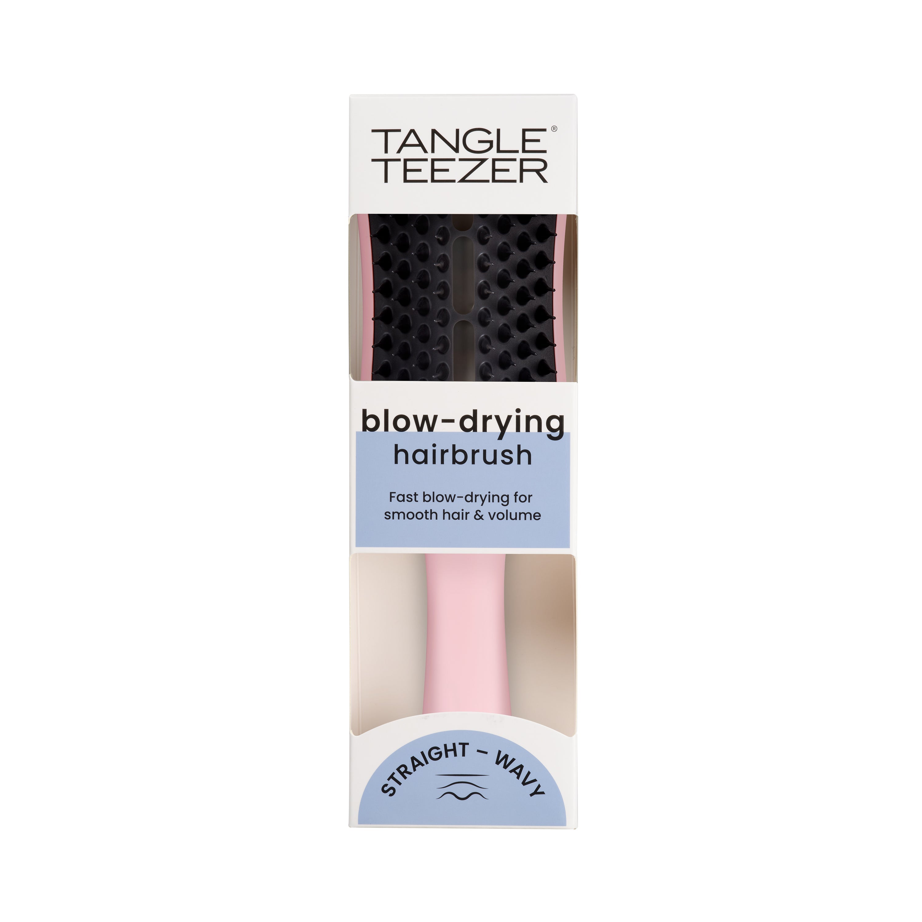 Tangle Teezer The Ultimate Blow Dry Dusky Pink-Black hairbrush designed for fast blow-drying. Features patented teeth technology for smooth, voluminous hair with reduced frizz and breakage.