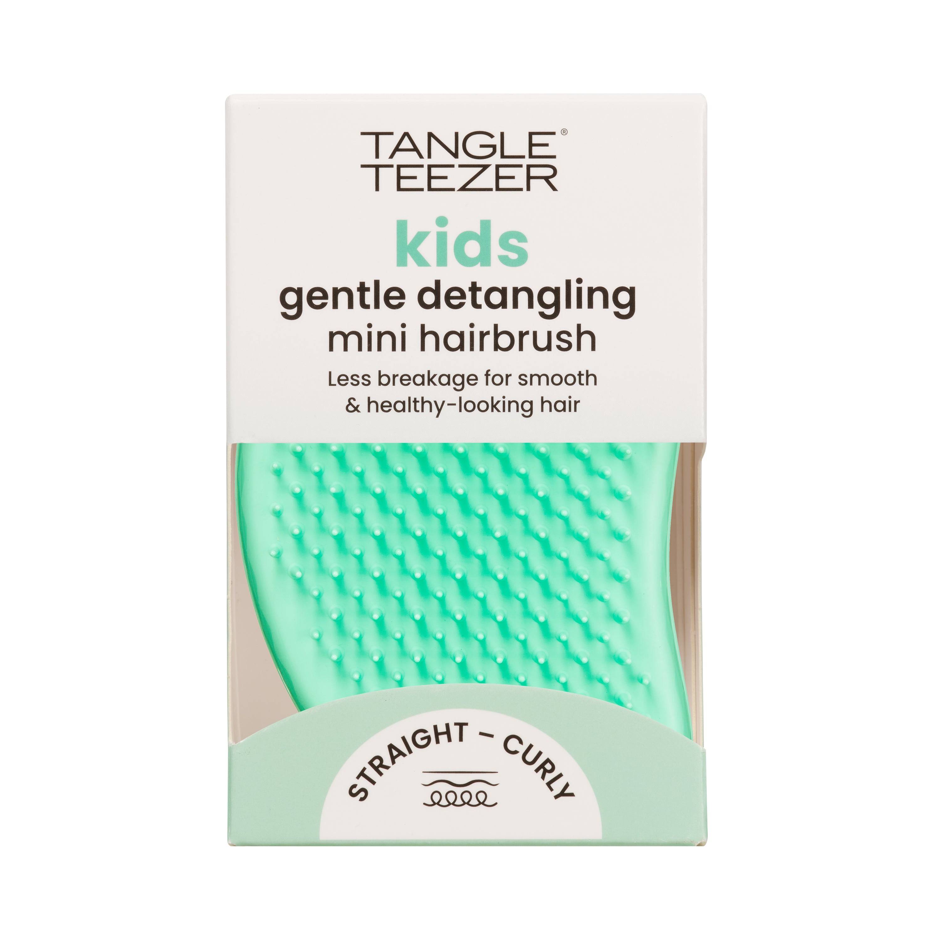 Tangle Teezer Original Mini Paradise Green kids' hairbrush for gentle detangling. Features two-tiered teeth technology for smooth, pain-free styling.