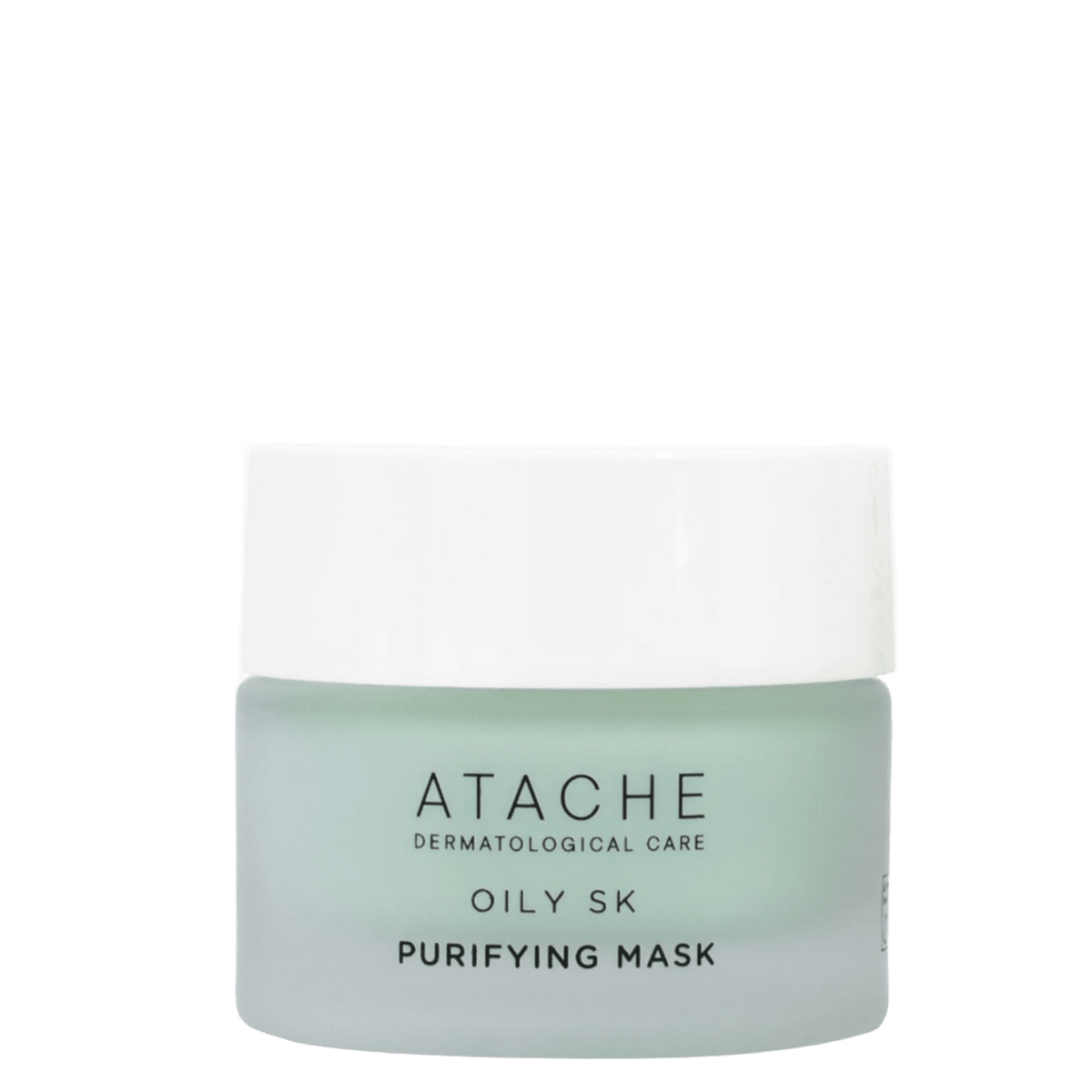 White Atache Purifying Mask for Oily Skin in a sleek container, designed for deep cleansing, sebum control, and mattifying skin, 100 ML