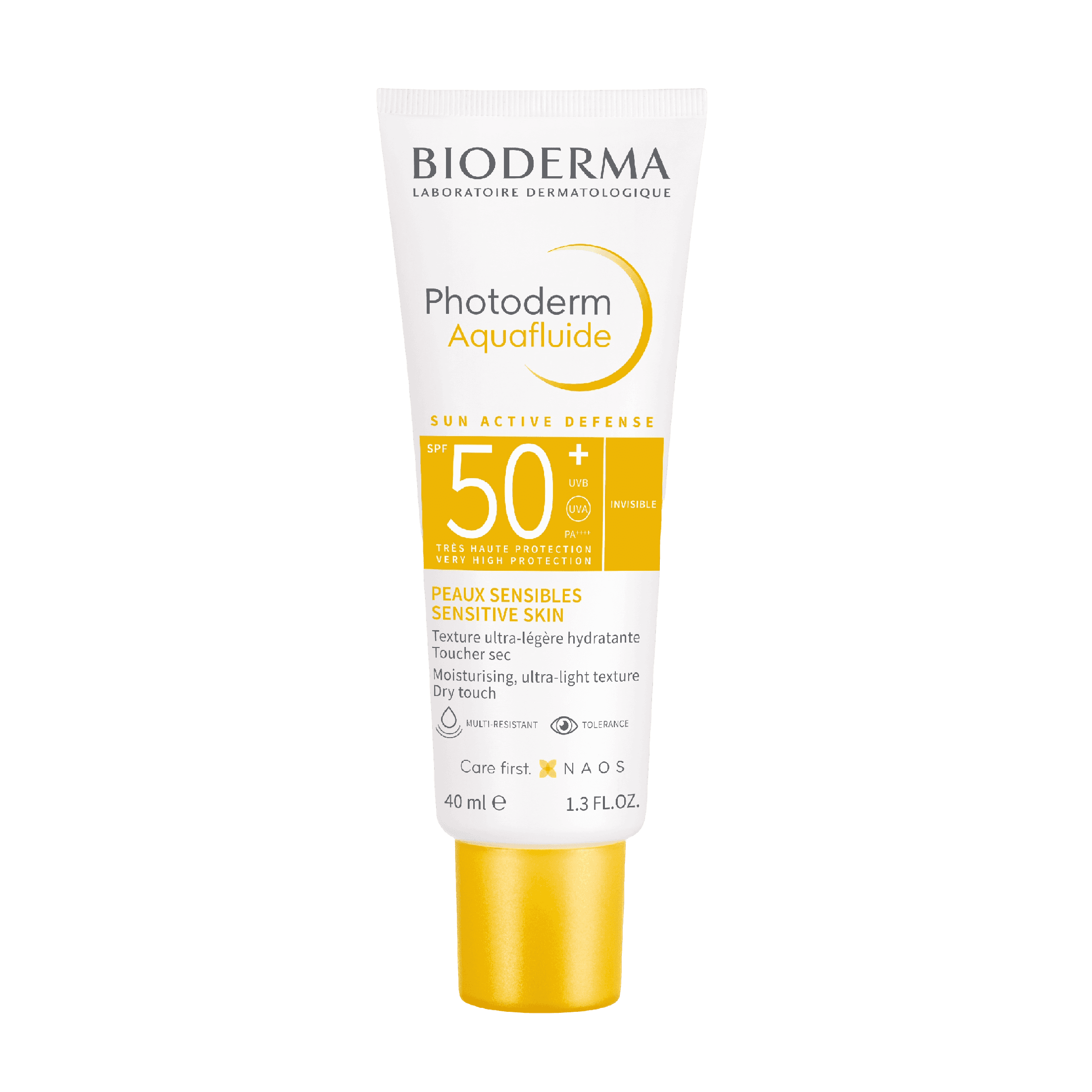 Bioderma Photoderm Aquafluid Invisible SPF50+ 40 ml offers high sun protection with an invisible, non-greasy texture. Ideal for sensitive, oily, and combination skin.