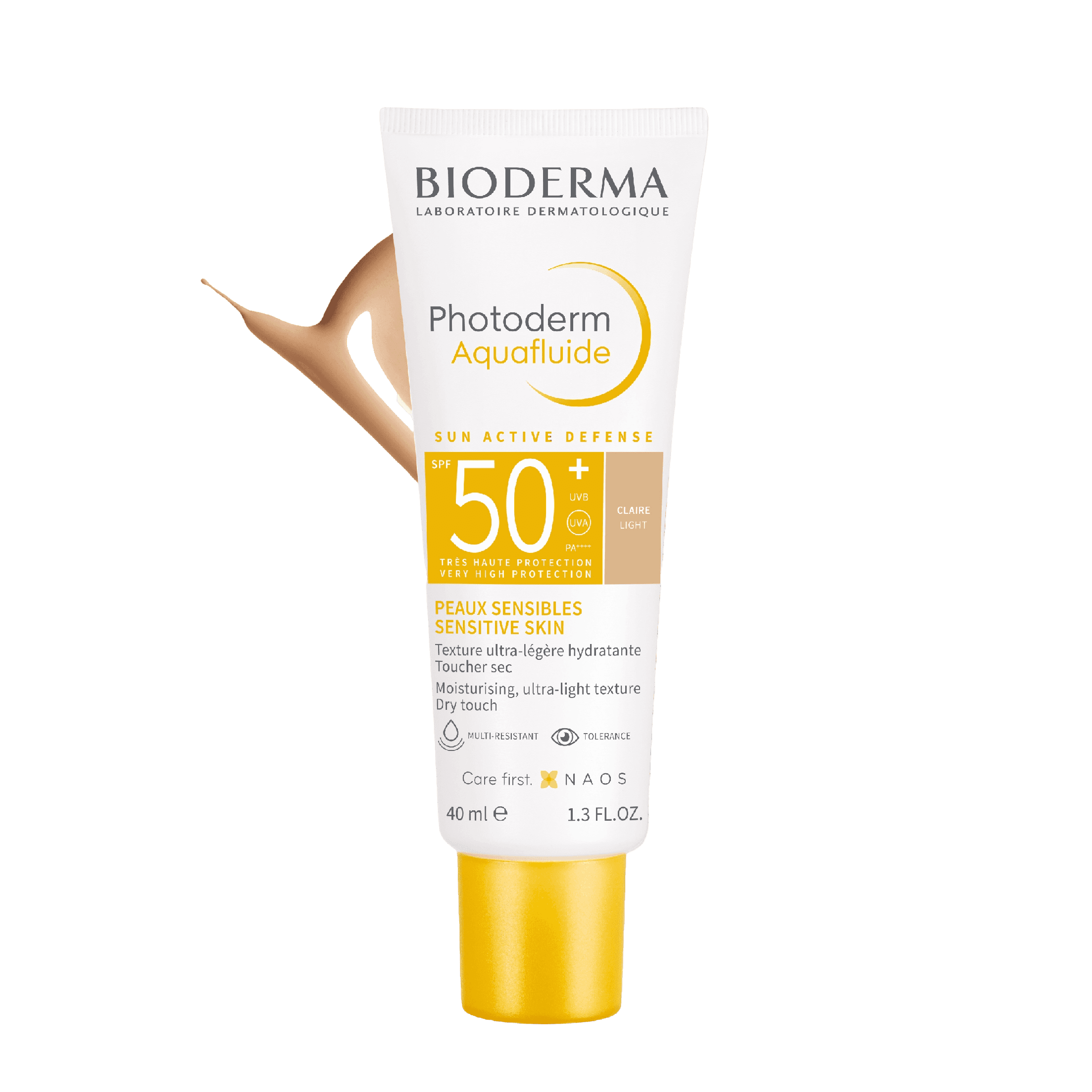 Bioderma Photoderm Aquafluid Light SPF50+ 40 ml offers high sun protection with an ultra-light, non-greasy texture. Ideal for sensitive, oily, and combination skin.