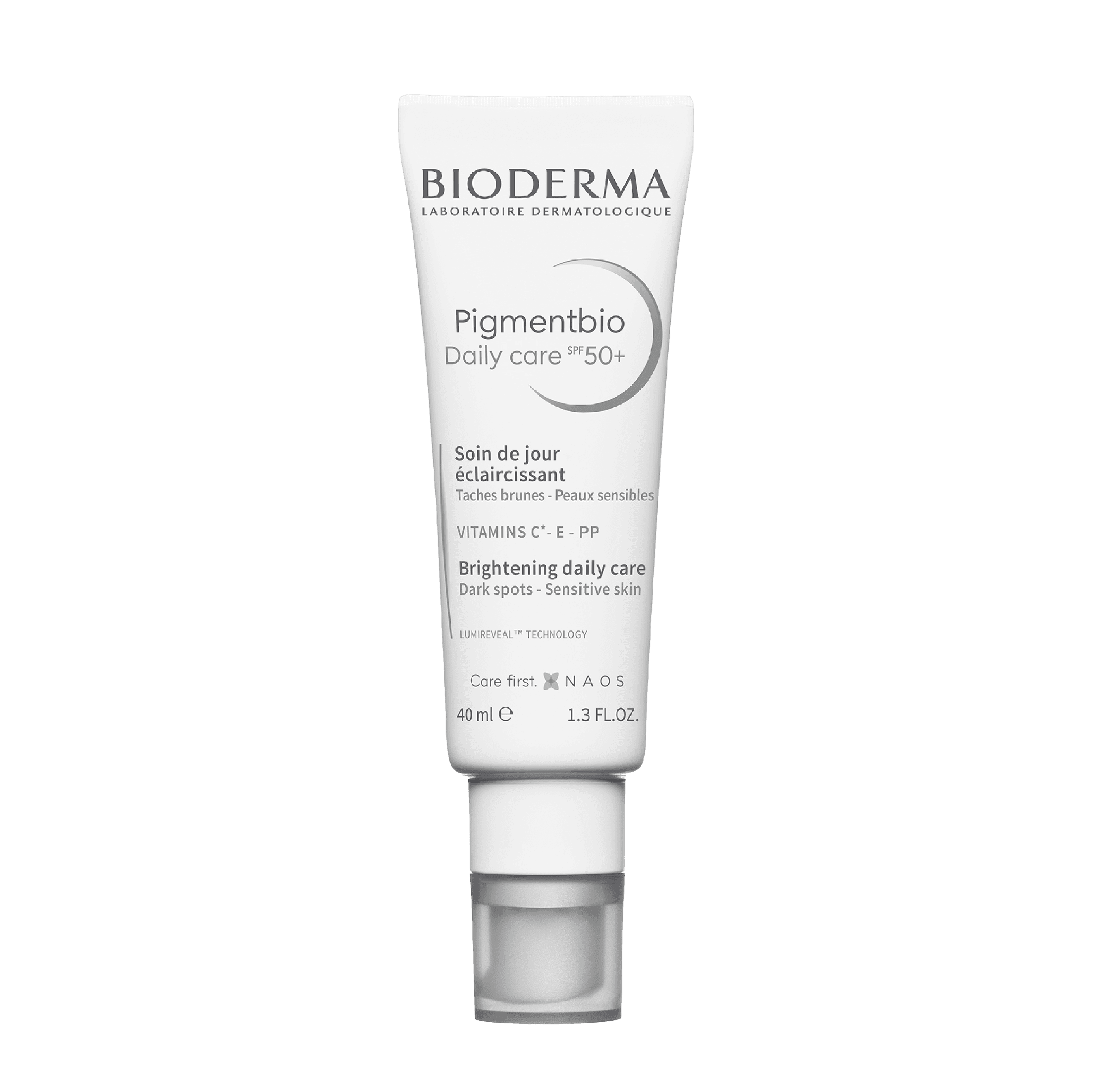 Bioderma Pigmentbio Daily Care Cream SPF50+ 40 ml brightens skin and reduces dark spots. With SPF 50+, it protects against UV rays and prevents hyperpigmentation.