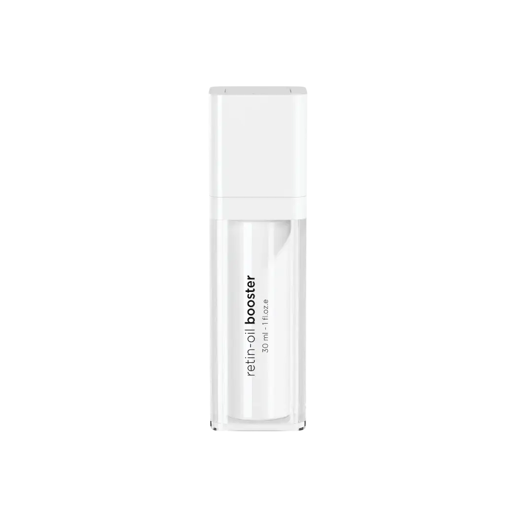 Ekseption Retin Oil Booster - Retinol Serum in a sleek white bottle. Anti-aging formula enhances skin texture, reduces fine lines, and rejuvenates skin.