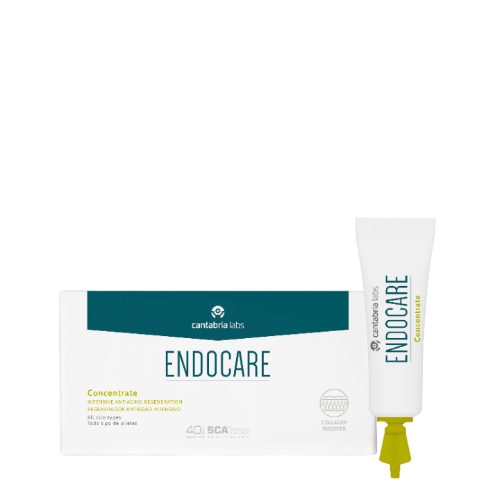 Endocare Concentrate Intensive Anti-Aging Serum 7x1ml with collagen booster ampoule for all skin types. Targets wrinkles and loss of firmness.