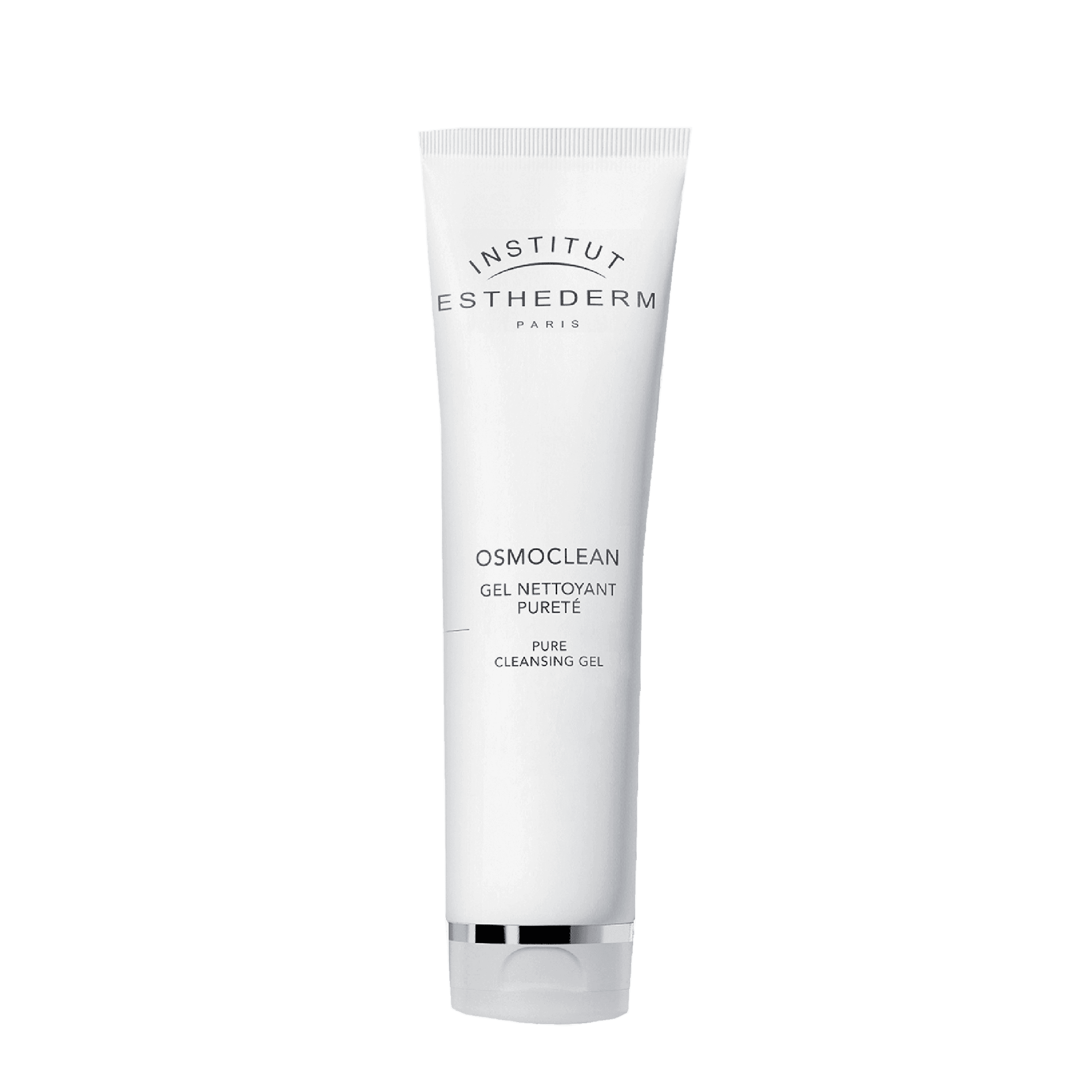 Esthederm Osmoclean Pure Cleansing Gel 150 ml, a purifying facial cleanser that removes impurities, excess oil, and makeup while soothing the skin.