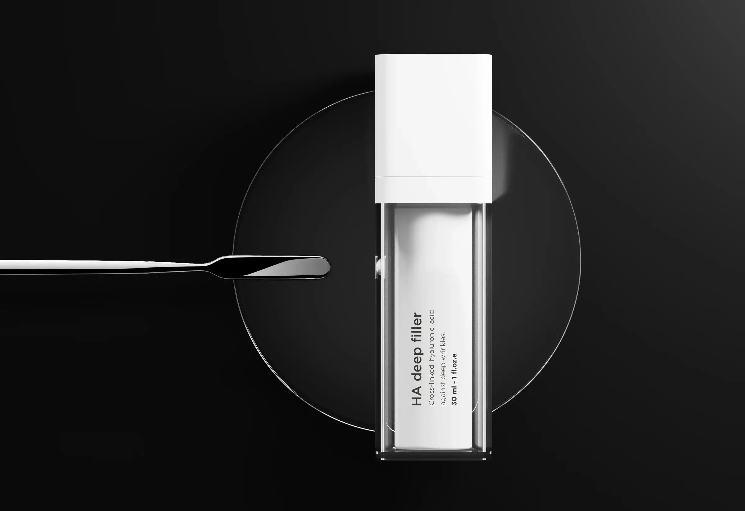 Luxury Fusion Meso HA Deep Filler Serum with cross-linked hyaluronic acid for anti-aging and skin strengthening. Designed for hydration and wrinkle smoothing.