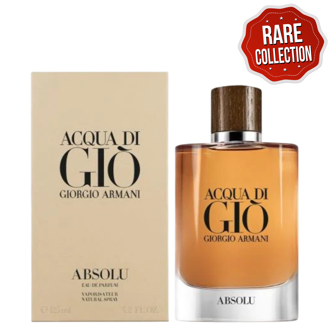 Giorgio Armani Acqua Di Gio Absolu EDP 100 ml with box, a rare collection fragrance featuring sea notes, bergamot, and musk.