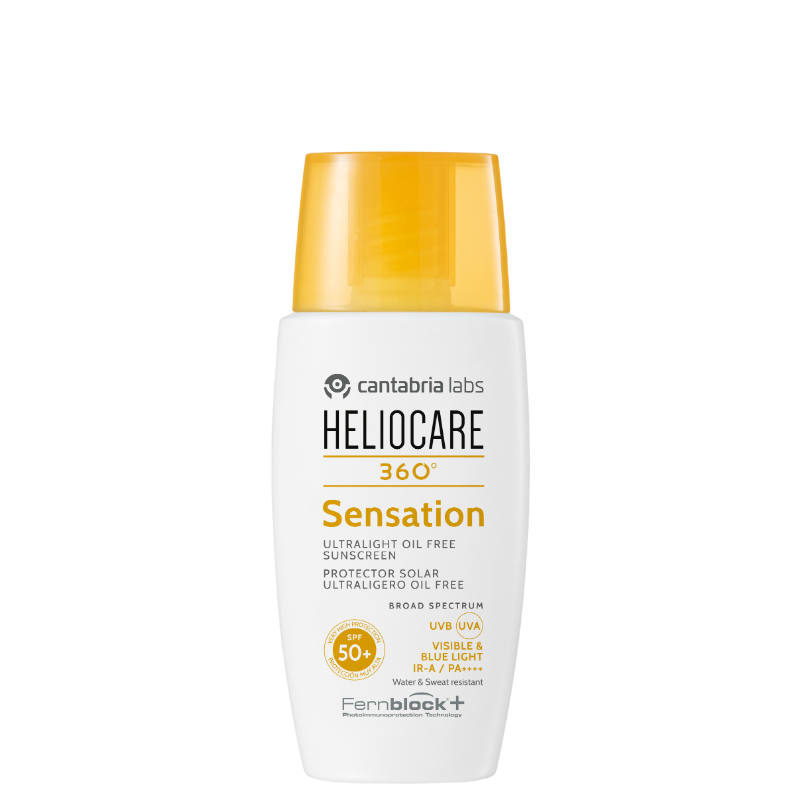 Heliocare 360 Sensation Opti D+ SPF50+ Sunblock 50 ml offers broad-spectrum face sunscreen with Fernblock for sensitive skin and post-procedure care.