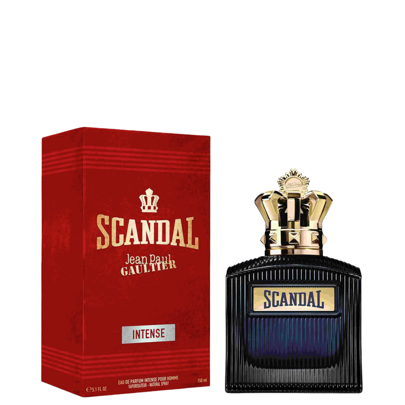 Scandal Intense Perfume - Jean Paul Gaultier 150 ml bottle with red packaging, a bold floral eau de parfum for women in luxury cosmetics.