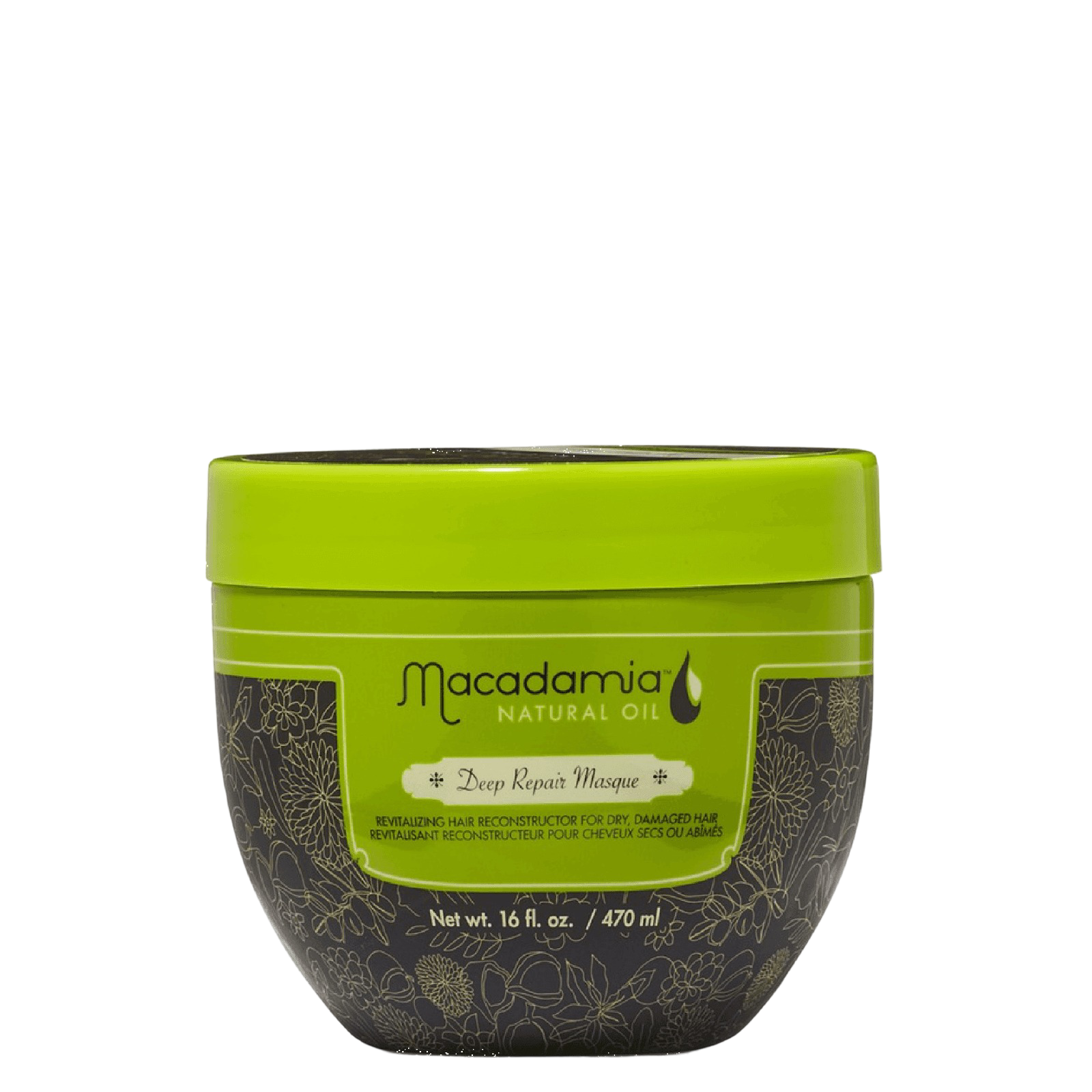 Macadamia Deep Repair Mask 470 ml hair treatment masque enriched with macadamia and argan oils. Ideal for dry, damaged, and over-processed hair.