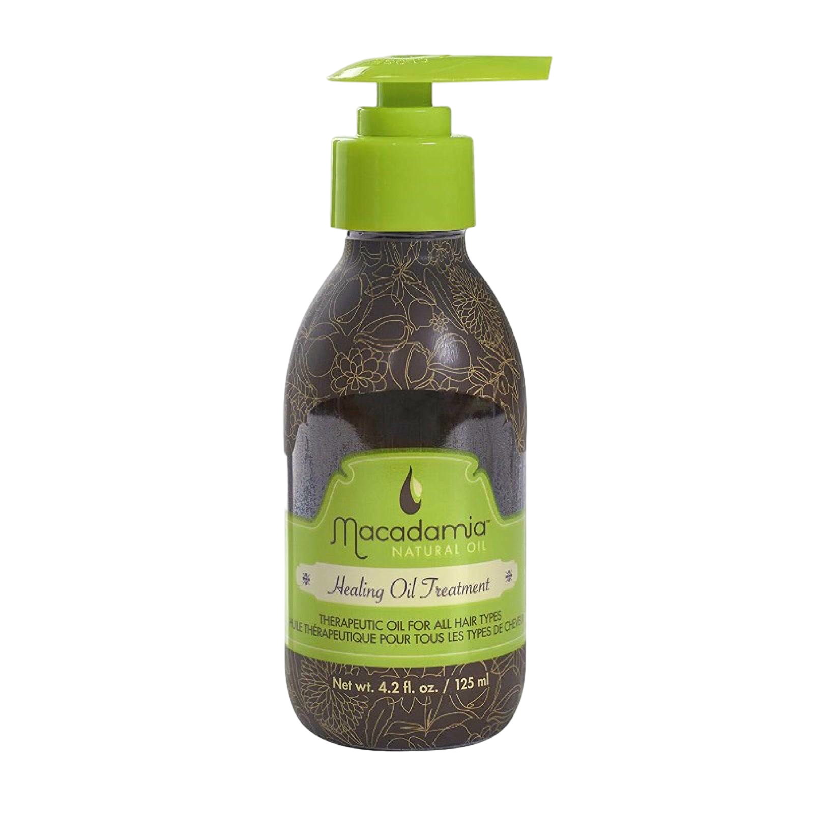 Macadamia Healing Oil Treatment 125 ml for all hair types, deeply nourishing and repairing dry, damaged, and brittle hair with macadamia oil.