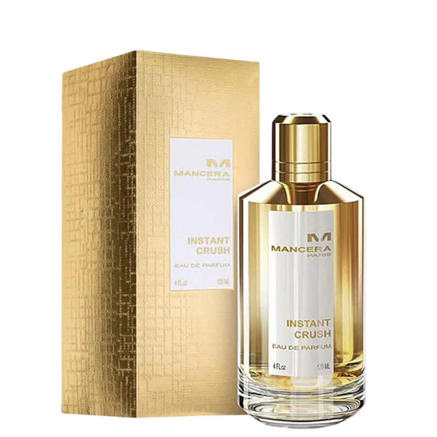 Mancera Instant Crush Eau De Parfum 120 ml with gold packaging box, a luxurious unisex scent in the Exotic Notes perfume collection.