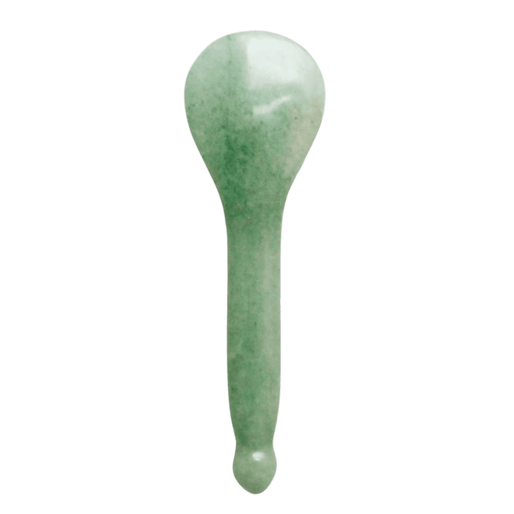Mount Lai The Jade Acupressure Gua Sha Spoon, a handcrafted jade skincare tool designed for facial massage, acupressure, and lymphatic drainage.
