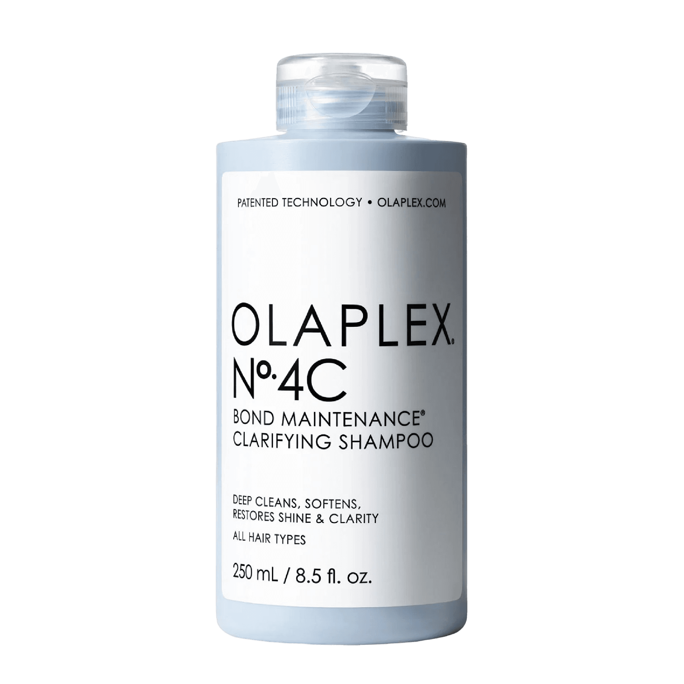 Olaplex Bond Maintenance Clarifying Shampoo No.4C 250 ml deeply cleanses, softens, and restores shine for all hair types. Infused with patented Olaplex Bond Building Technology.