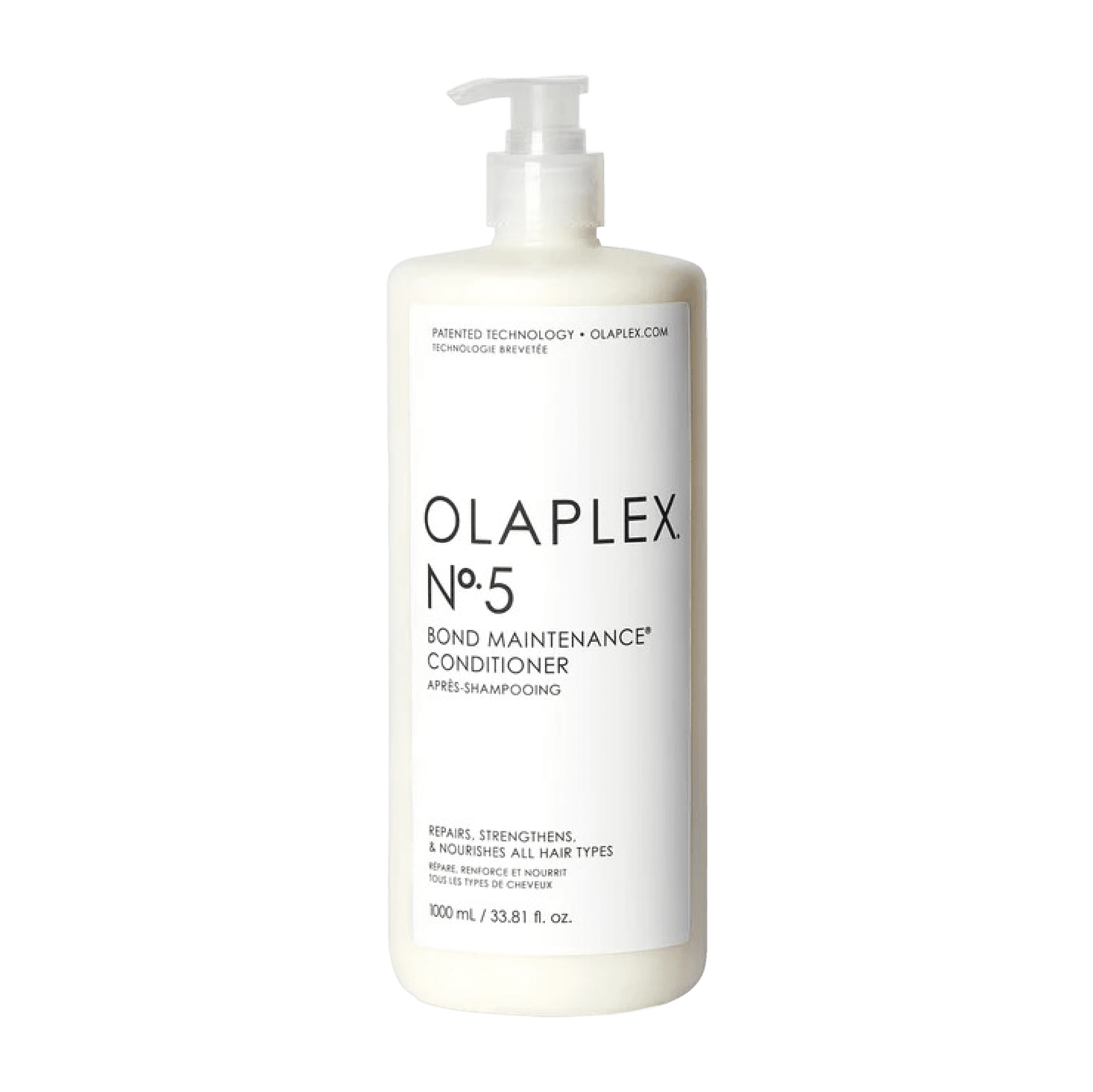 Olaplex Bond Maintenance Conditioner No.5 1000 ml restores, repairs, and hydrates hair while reducing frizz and breakage. Ideal for all hair types, including colored and damaged hair.