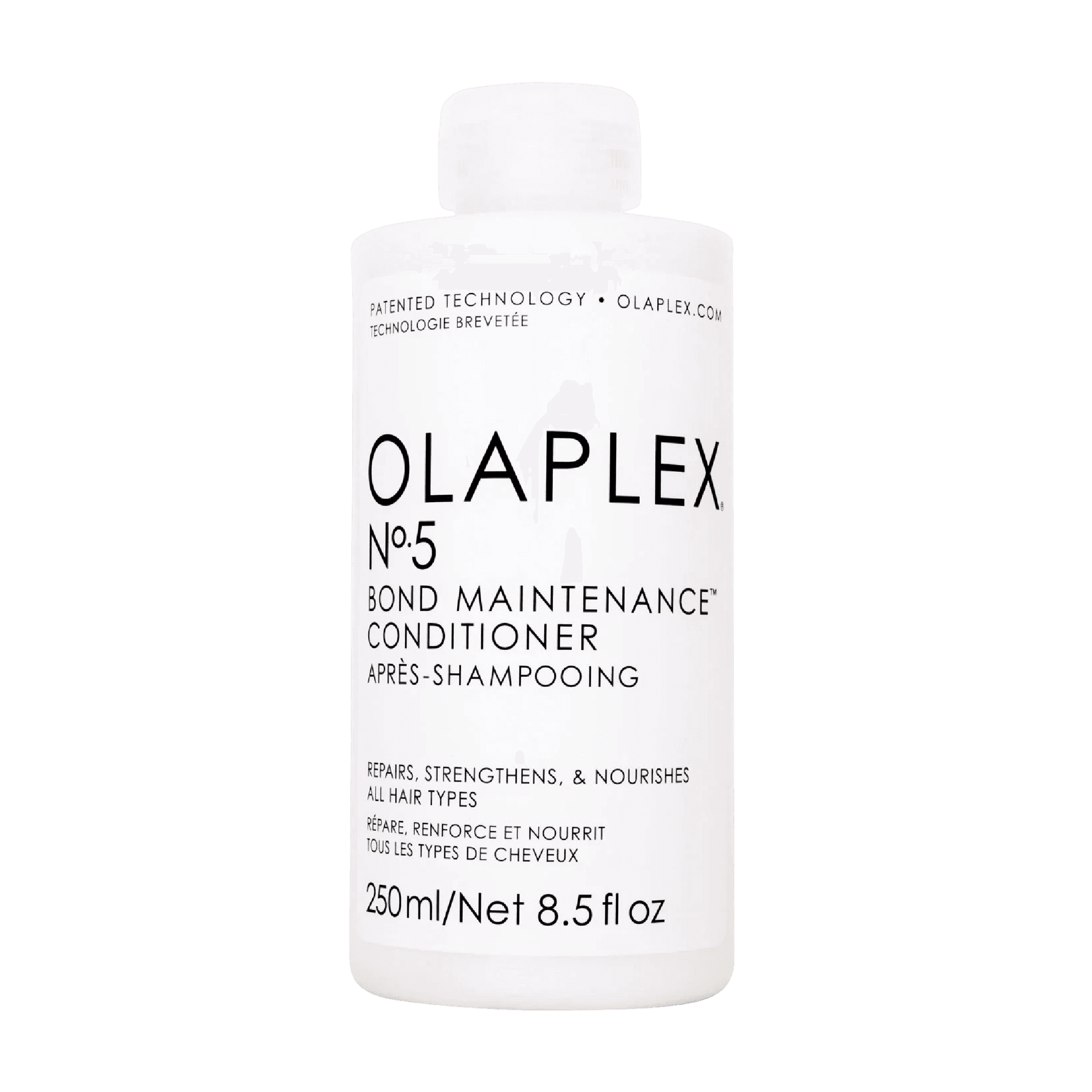 Olaplex Bond Maintenance Conditioner No.5 250 ml restores, repairs, and hydrates hair while reducing frizz and breakage. Ideal for all hair types, including colored and damaged hair.