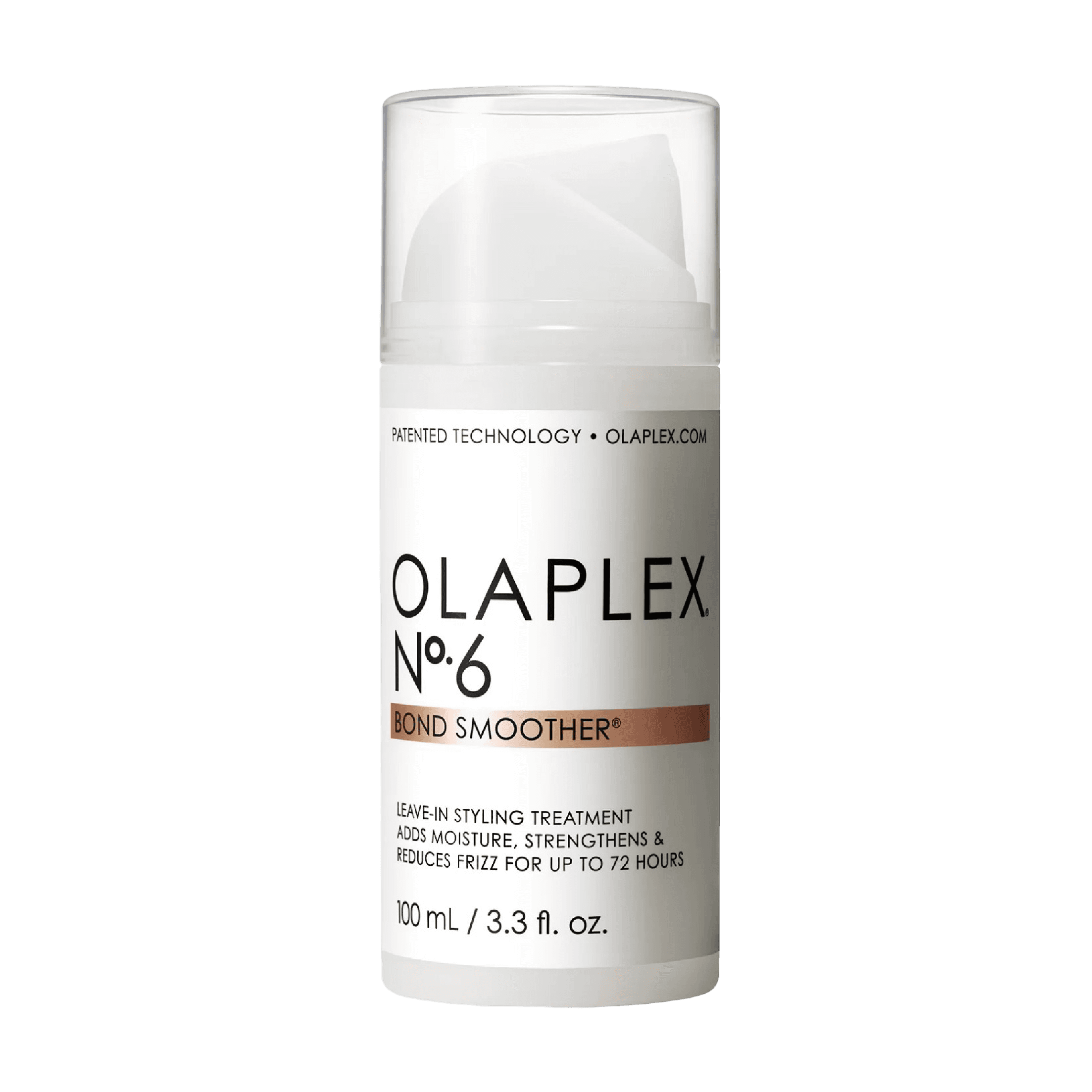Olaplex Bond Smoother Leave-In No.6 100 ml, a concentrated leave-in treatment that hydrates, strengthens, and reduces frizz for up to 72 hours.