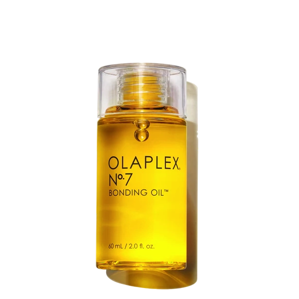 Olaplex Bonding Oil No.7 60 ml bottle for hair repair, ideal for shine, frizz control, and UV protection for all hair types.