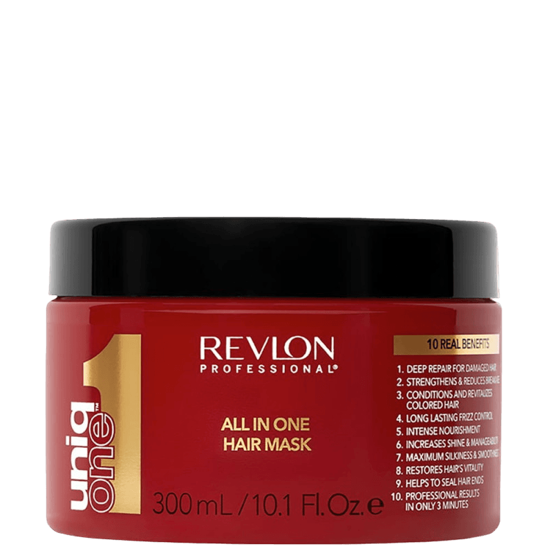 Revlon Uniq One Hair Mask in red jar with black lid