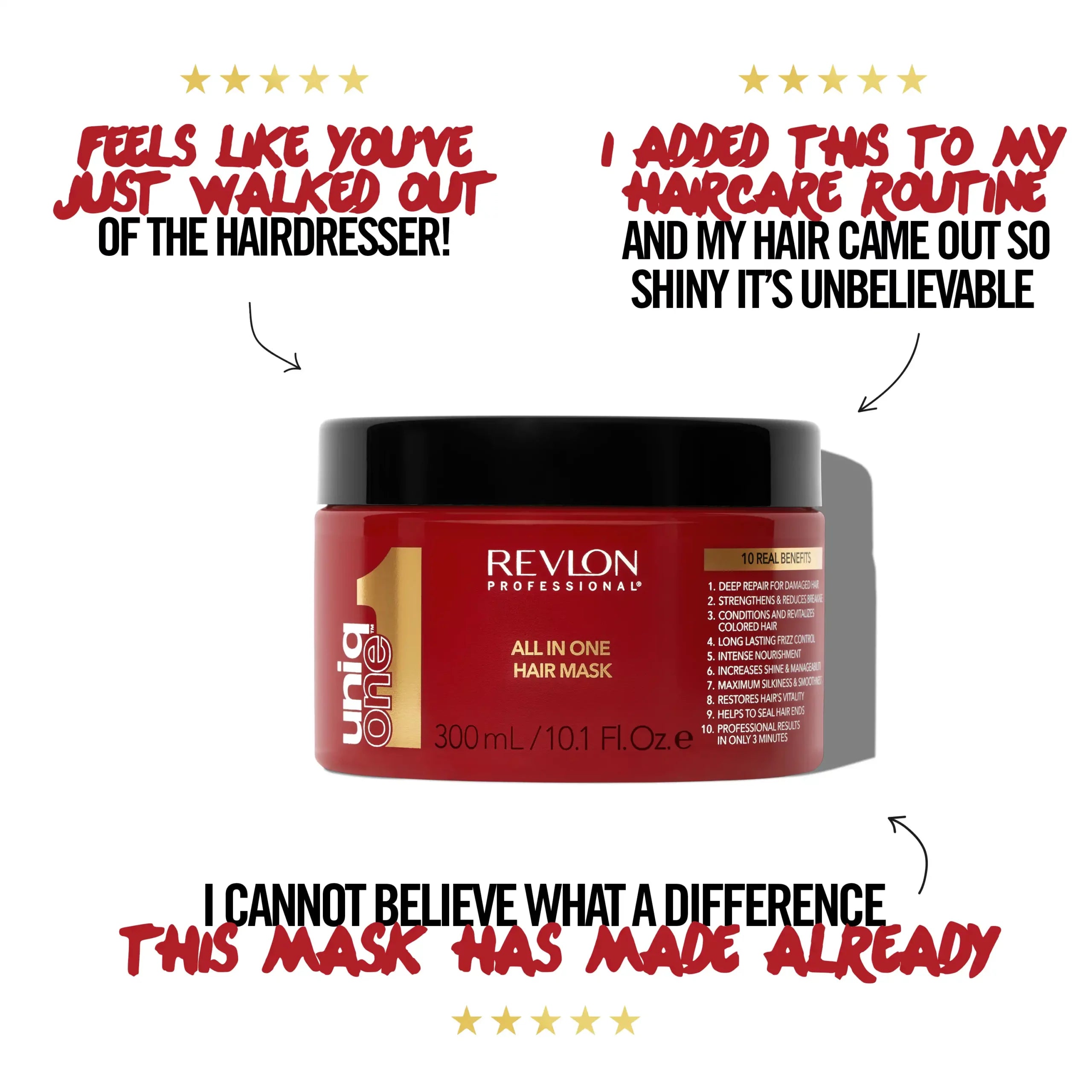 Revlon Uniq One Hair Mask testimonials graphic