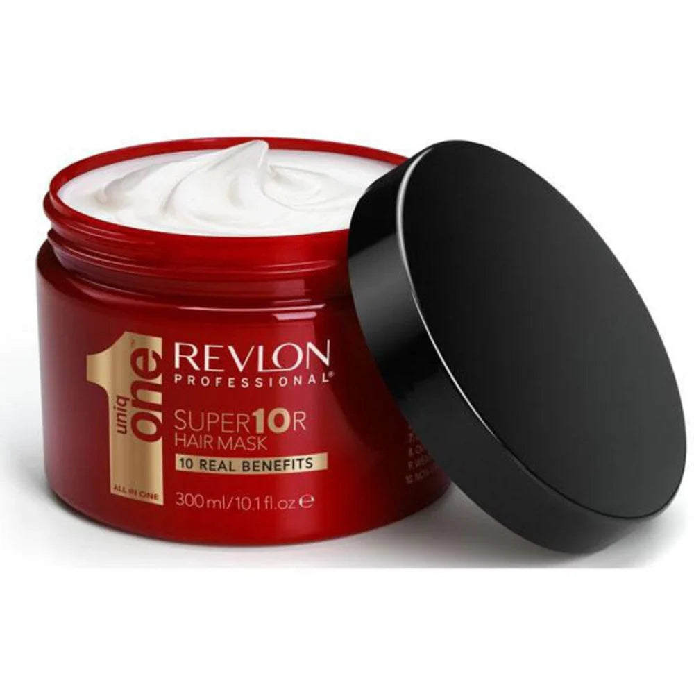 Revlon Uniq One Hair Mask open jar with cream