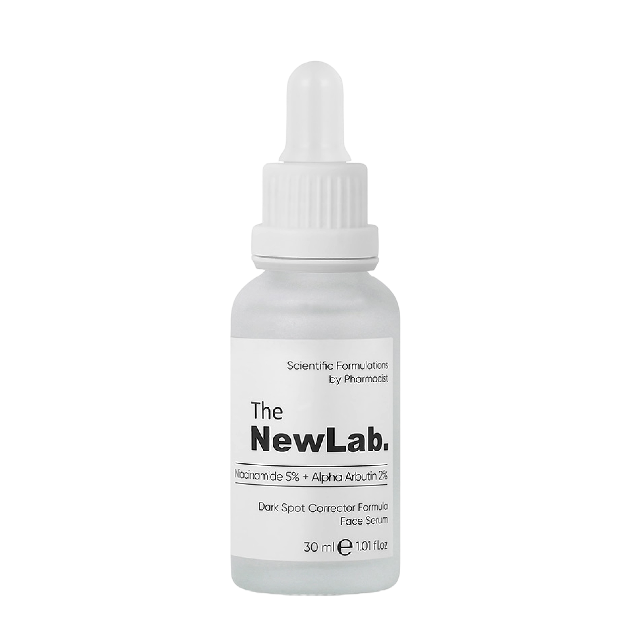 The NewLab Niacinamide 5% + Alpha Arbutin 2% Serum 30 ml for brightening and evening skin tone. Targets dark spots, hyperpigmentation, and excess oil.