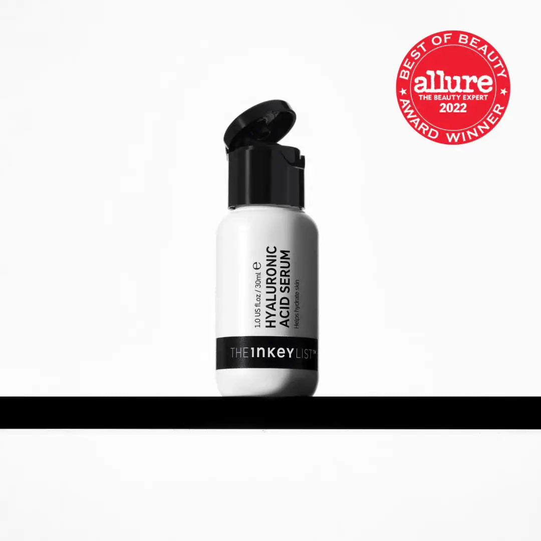 The Inkey List Hyaluronic Acid Serum 30 ml, an award-winning facial serum for all skin types. Provides deep hydration, leaving skin plump and smooth.