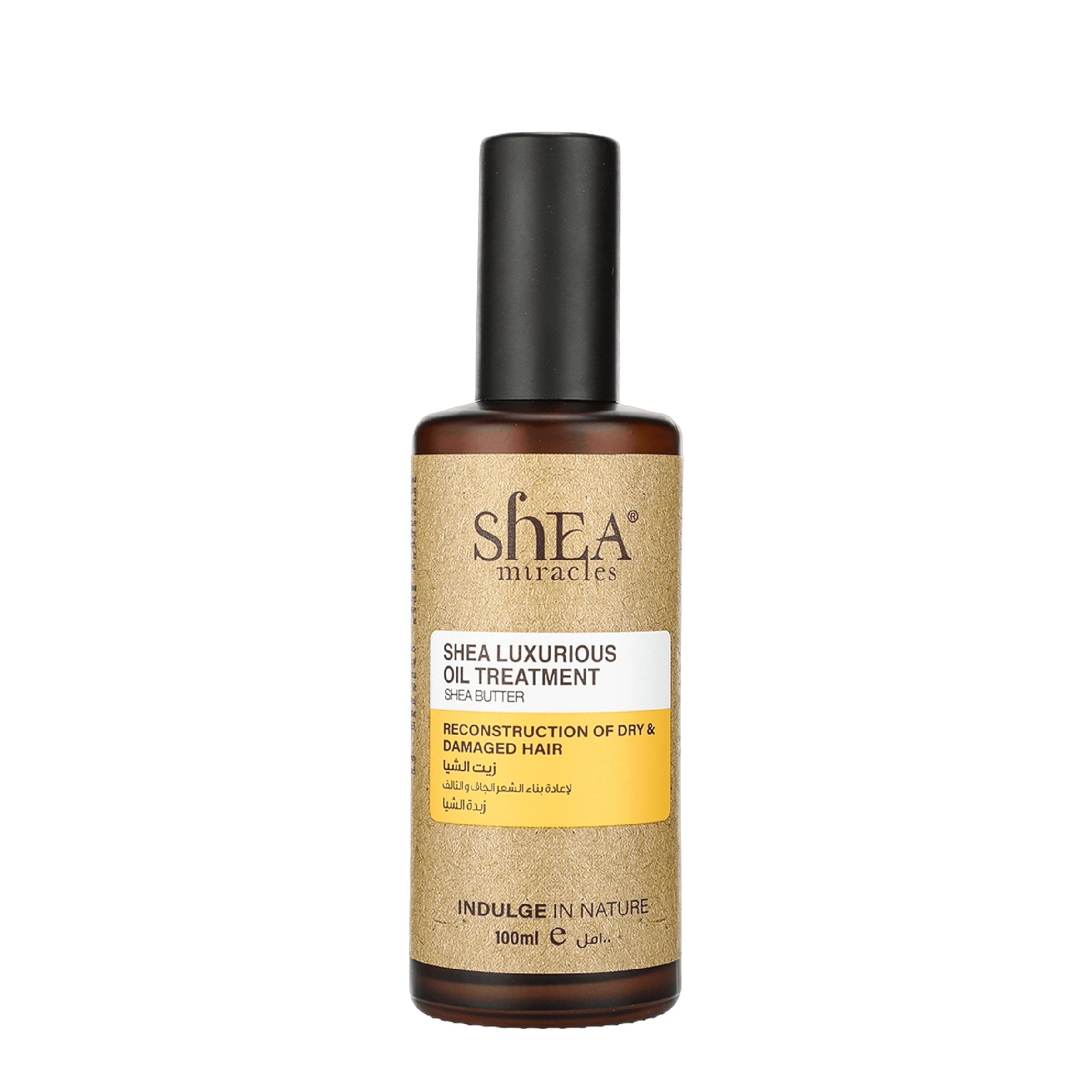 Shea Miracles Luxurious Oil Treatment 100 ml, enriched with shea butter, deeply nourishes dry and damaged hair, reducing frizz and split ends for a smooth finish.