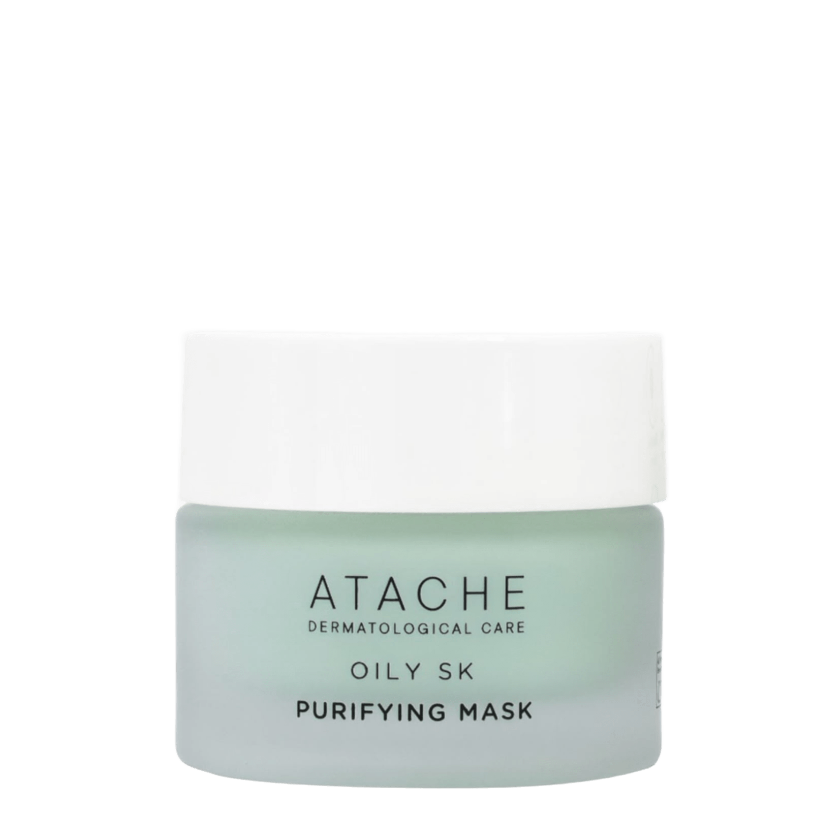 White Atache Purifying Mask for Oily Skin in a sleek container, designed for deep cleansing, sebum control, and mattifying skin, 100 ML