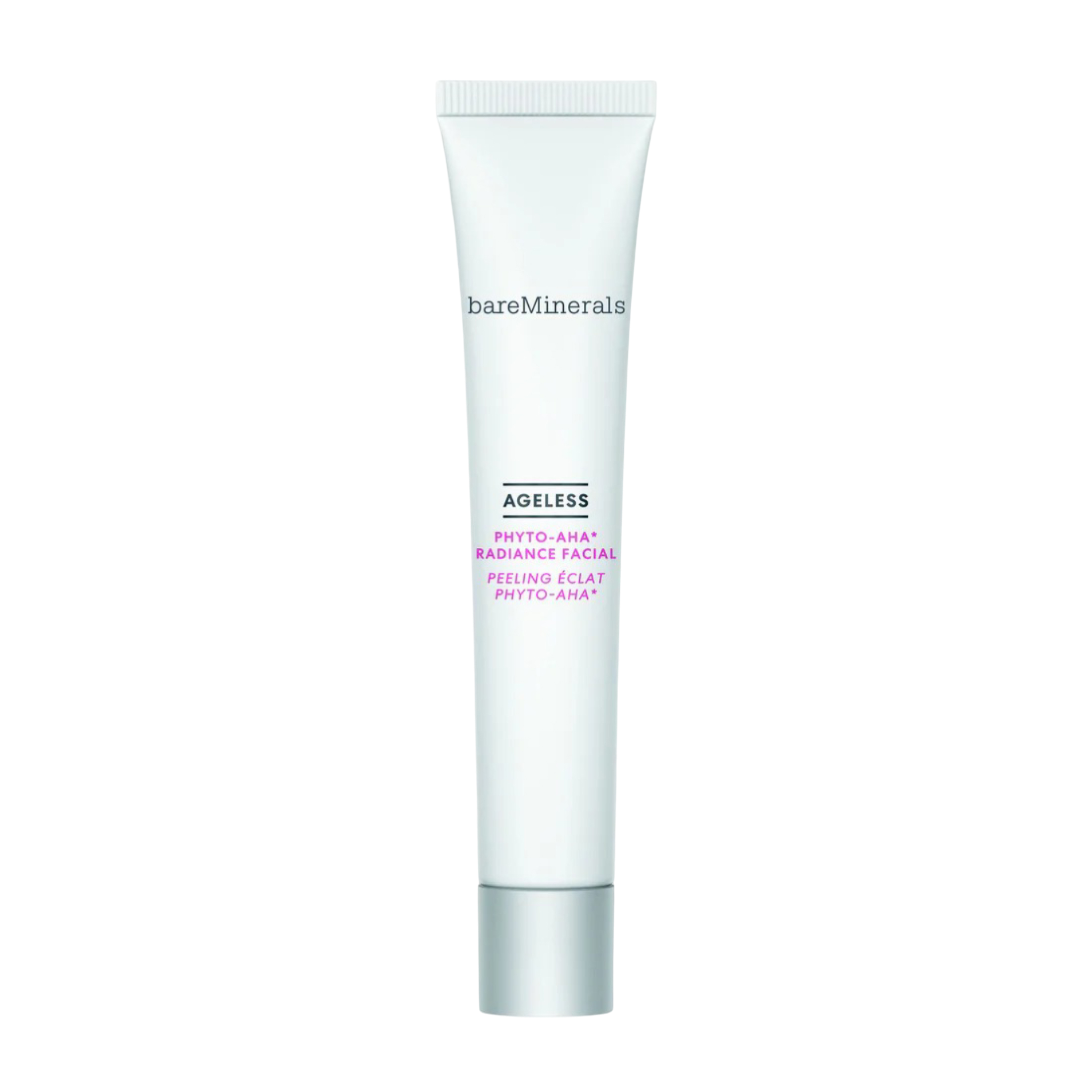 BareMinerals Ageless Phyto-AHA Radiance Facial Peeling Mask 50 ml in a sleek white tube. A gentle exfoliating mask for brighter, even-toned skin.
