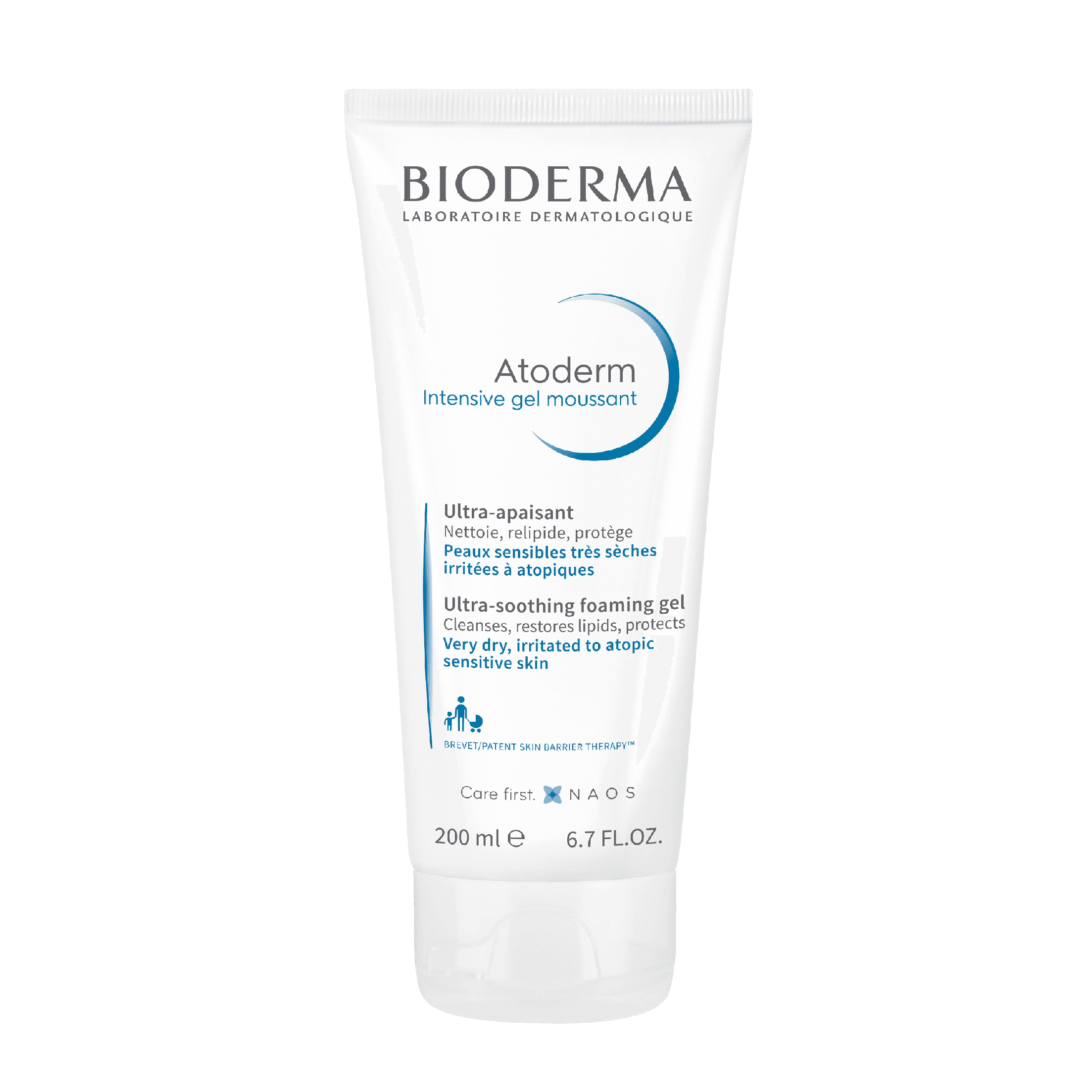 Bioderma Atoderm Intensive Gel Moussant 200 ml is a soothing facial cleanser for very dry and irritated skin. This ultra-gentle formula cleanses while protecting the skin barrier.