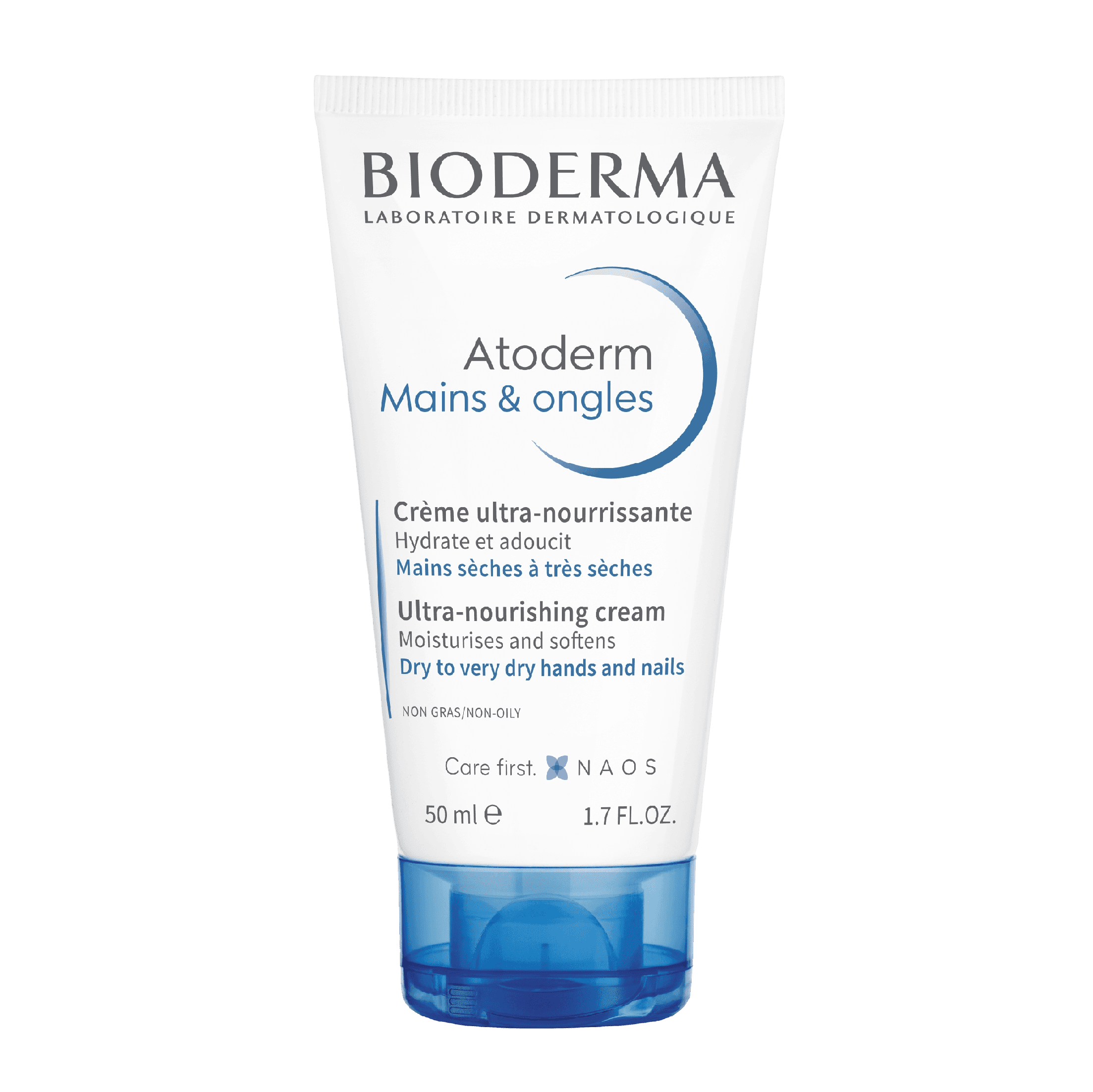 Bioderma Atoderm Mains & Ongles Cream 50 ml is an ultra-nourishing hand cream that moisturizes and softens dry to very dry hands and nails. Enriched with shea butter and vitamin B5, it provides lasting hydration and protection for damaged skin.