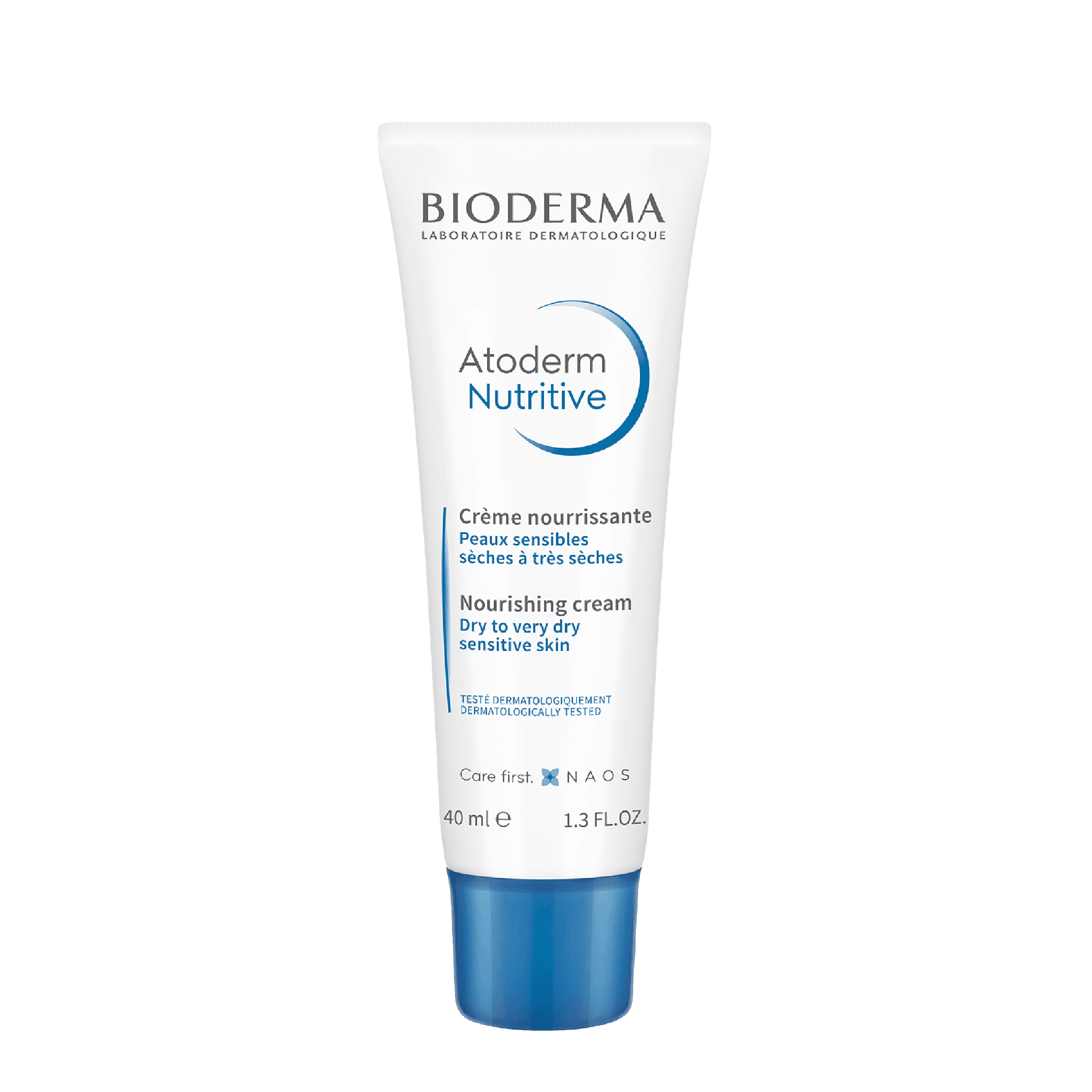 Bioderma Atoderm Nutritive Nourishing Cream 40 ml, a rich facial moisturizer for dry to very dry sensitive skin. Formulated with shea butter and avocado oil for deep hydration and skin barrier protection.