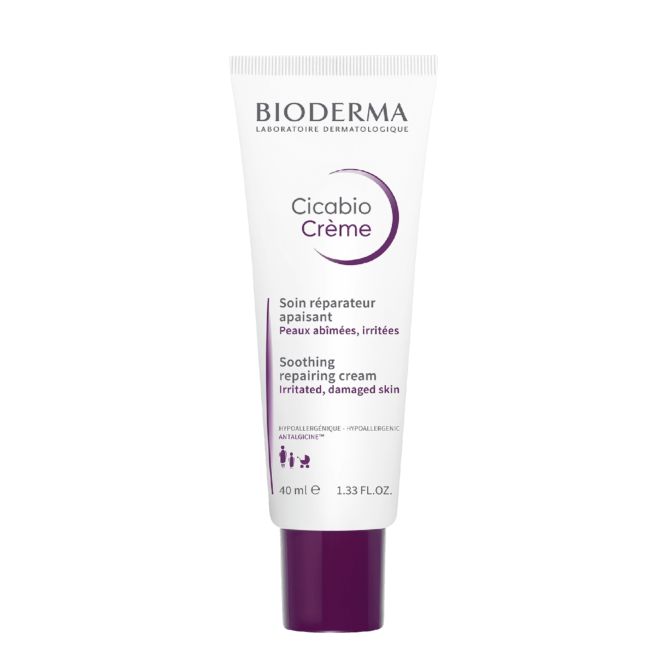 Bioderma Cicabio Crème 40 ml soothing and repairing cream for irritated and damaged skin. Ideal for sensitive skin, it promotes healing and strengthens the skin barrier.