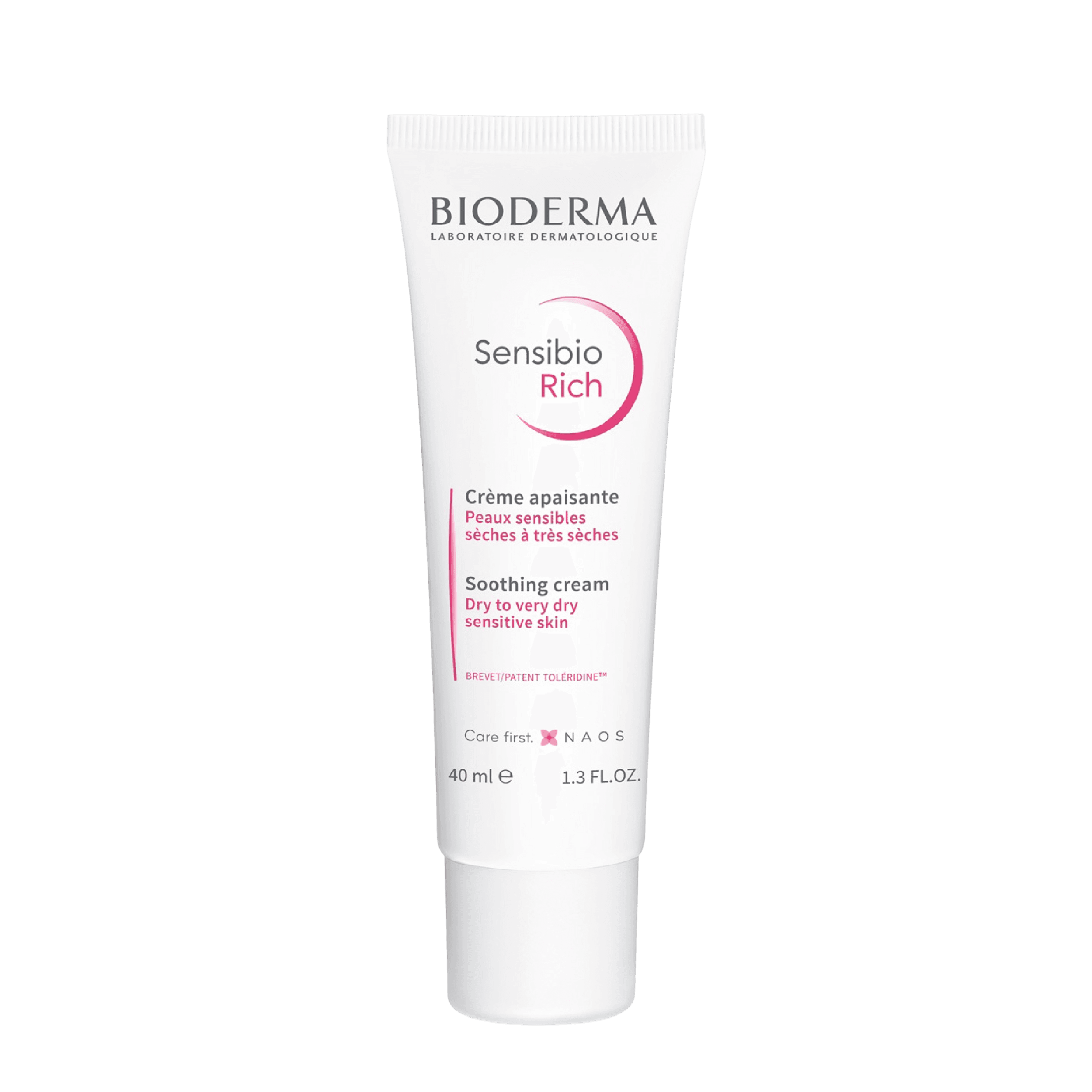 Bioderma Sensibio Rich Cream 40 ml, a soothing facial moisturizer for dry to very dry sensitive skin. Provides intense hydration and strengthens the skin barrier.