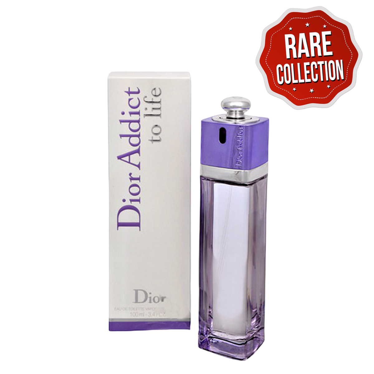Dior Addict To Life EDT 100ml perfume with box, part of rare collection. A floral, citrus, and musk fragrance for women in luxury packaging.