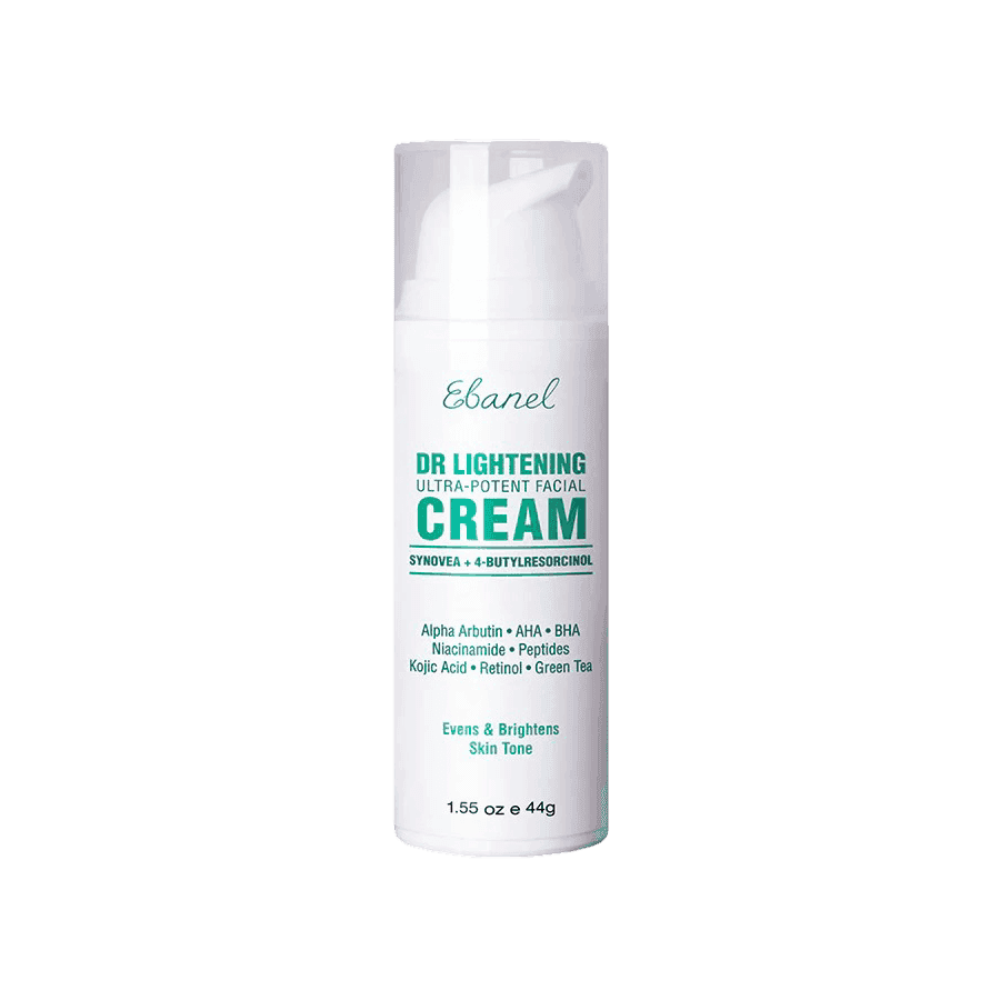 Ebanel Dr Lightening Ultra Potent Facial Cream 44g bottle with brightening ingredients for dark spots and uneven skin tone treatment.