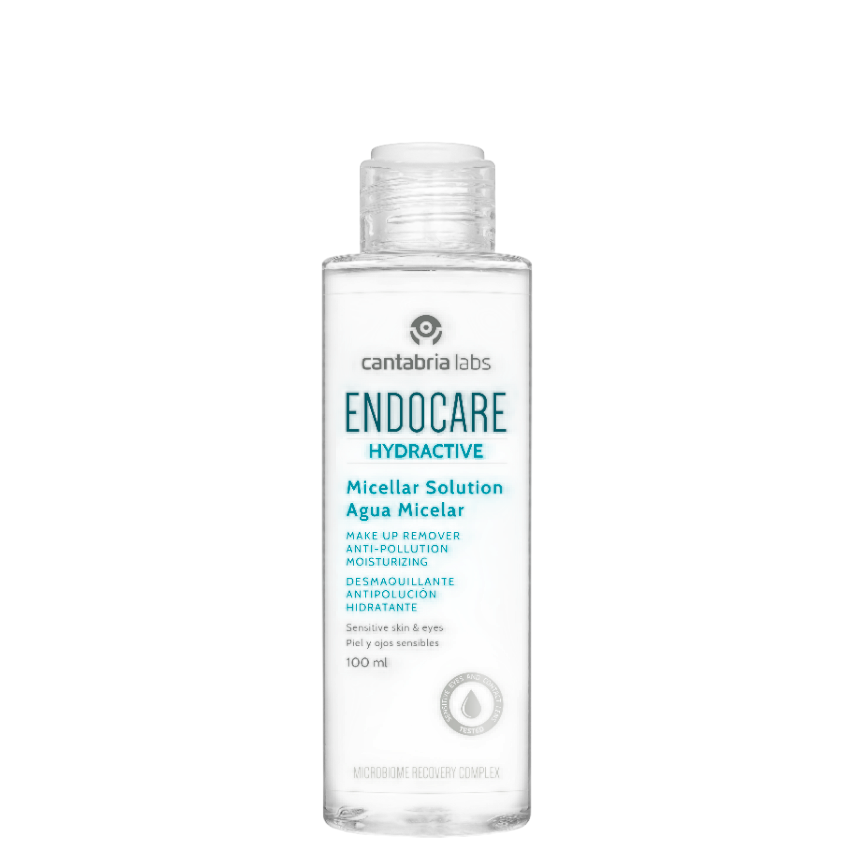 Endocare Hydractive Micellar Solution - Hydrating makeup remover for all skin types in a 100ml bottle. Gently cleanses and hydrates sensitive skin.