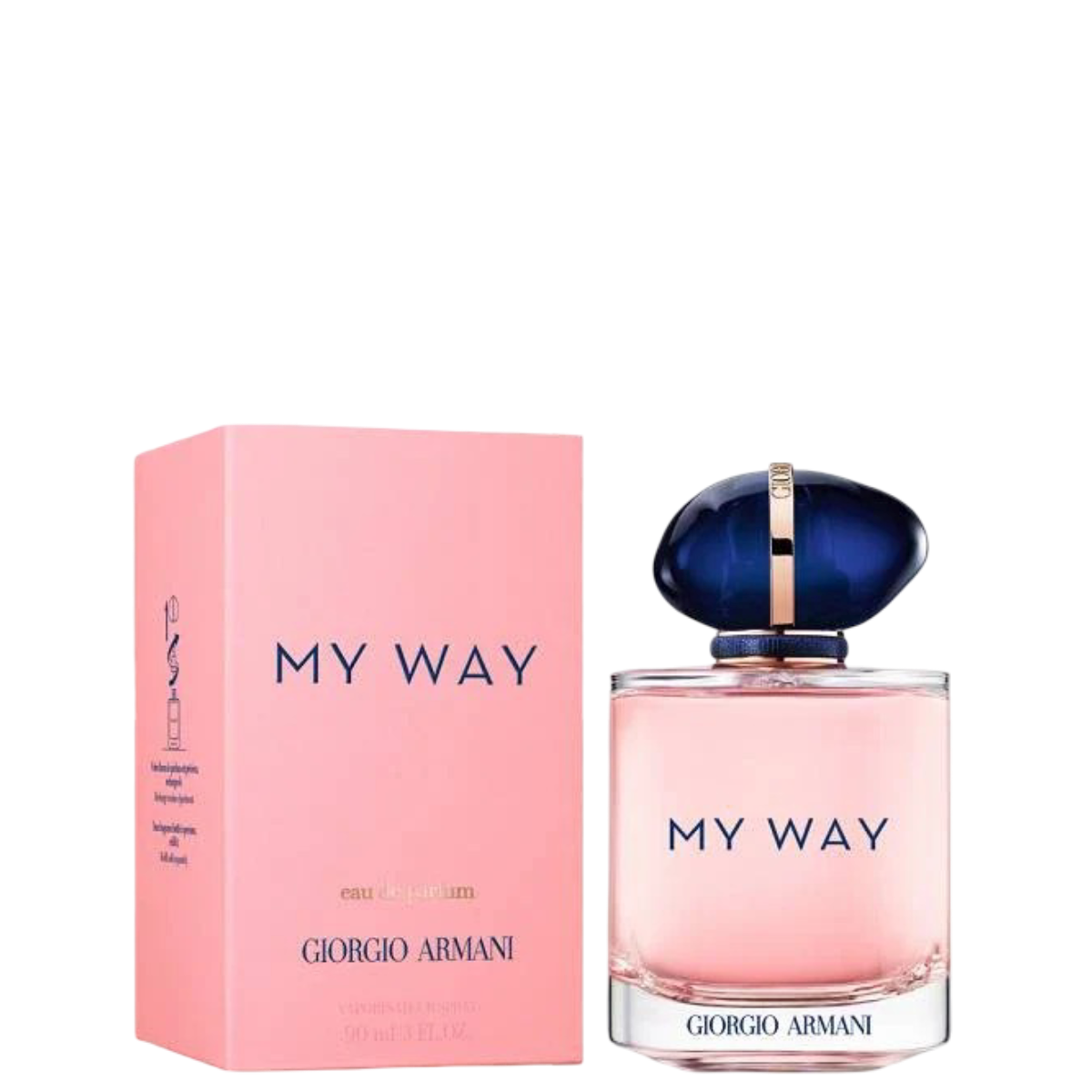 Giorgio Armani My Way - Perfume | Floral Fragrance 90ml bottle with pink packaging and elegant blue cap, ideal for women’s fragrance collection.