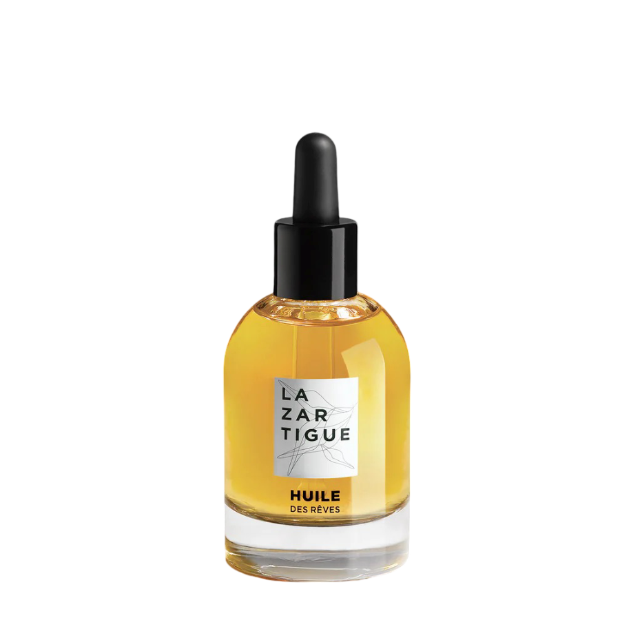 Lazartigue Hair Oil - Nourishing Vegan Shine in 50 ml glass bottle with dropper, ideal for all hair types and free from silicones and sulfates.