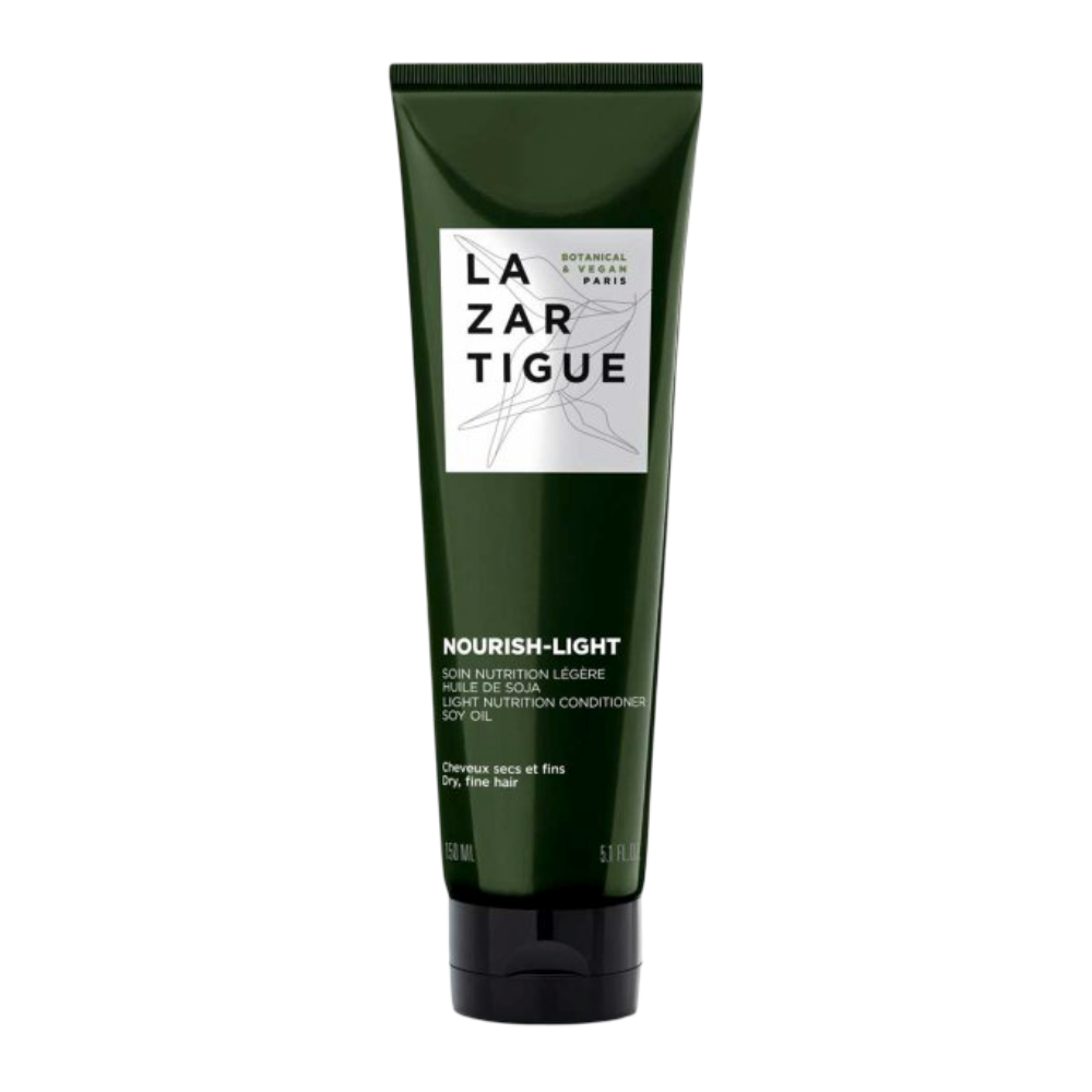 Lazartigue Conditioner - Light for Fine Hair in 150 ml green tube, vegan and 94% natural formula for dry, thin hair care.
