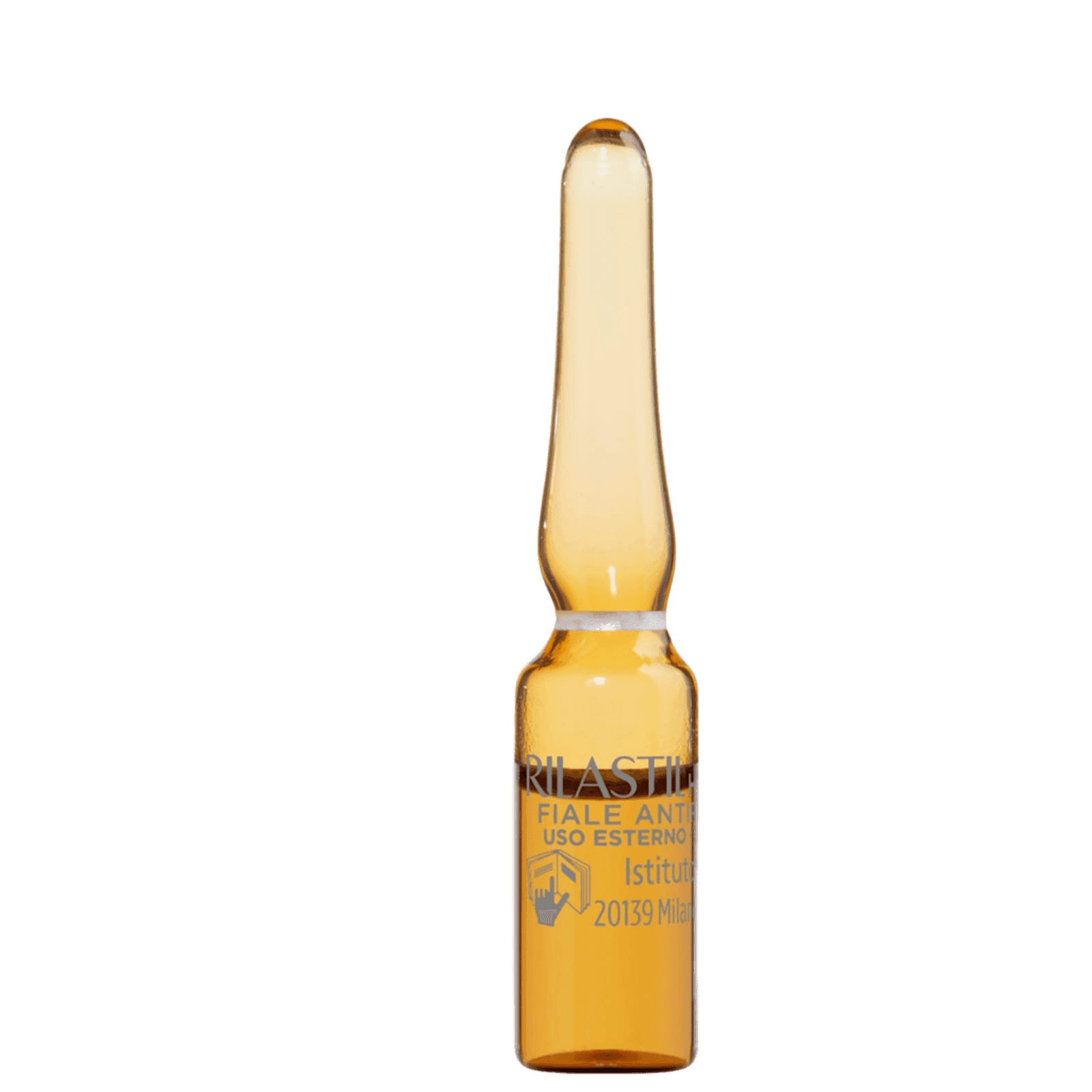 Amber glass ampoule with lifting anti-wrinkle serum for firm skin, labeled with product details, used for anti-aging skincare