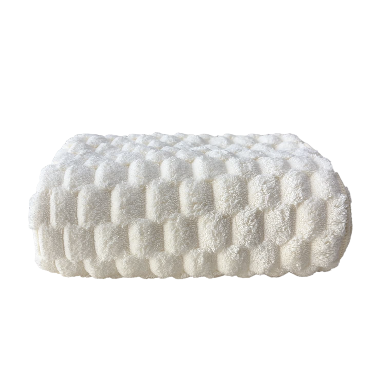 Off-white Mermaid Hair Towel featuring quick-dry microfiber and textured surface for effective moisture absorption and frizz reduction.