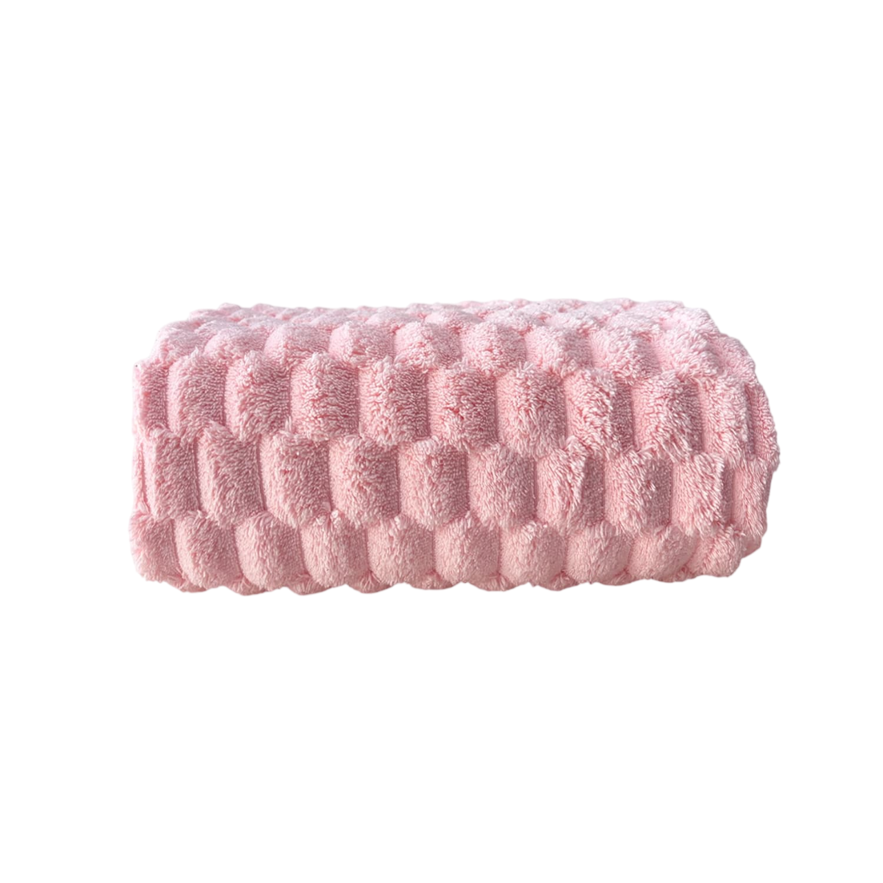 Pink Mermaid Hair Towel in quick-dry microfiber with textured waffle design for frizz reduction and fast drying. Ideal for all hair types.