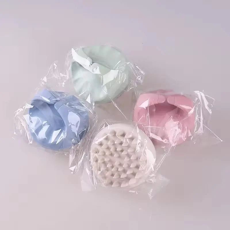 Assorted Mermaid Scalp Massagers in pastel colors, individually wrapped. Great for gifting and suitable for all hair types and scalp treatments.