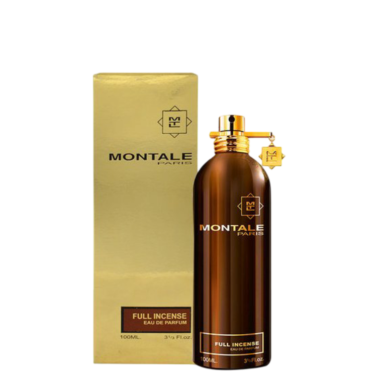 Montale Full Incense - Unisex Woody Fragrance 100ml bottle with gold packaging, ideal for lovers of oriental smoky scents in luxury perfumes.