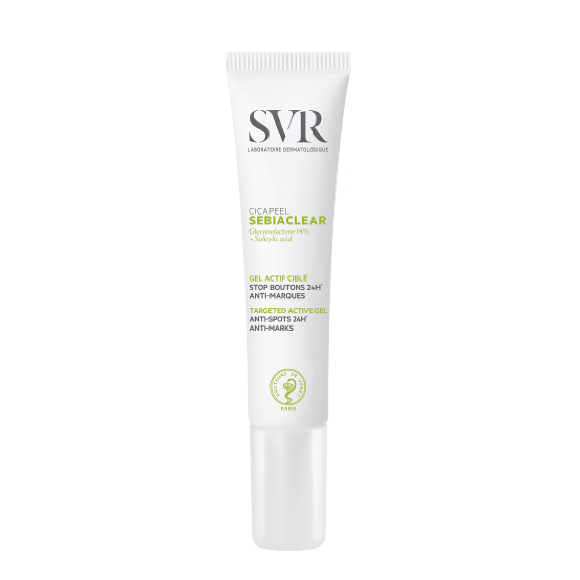 SVR Sebiaclear Cicapeel 15 ml is a targeted acne treatment gel with salicylic acid and niacinamide. It reduces blemishes, dark spots, and refines skin texture.
